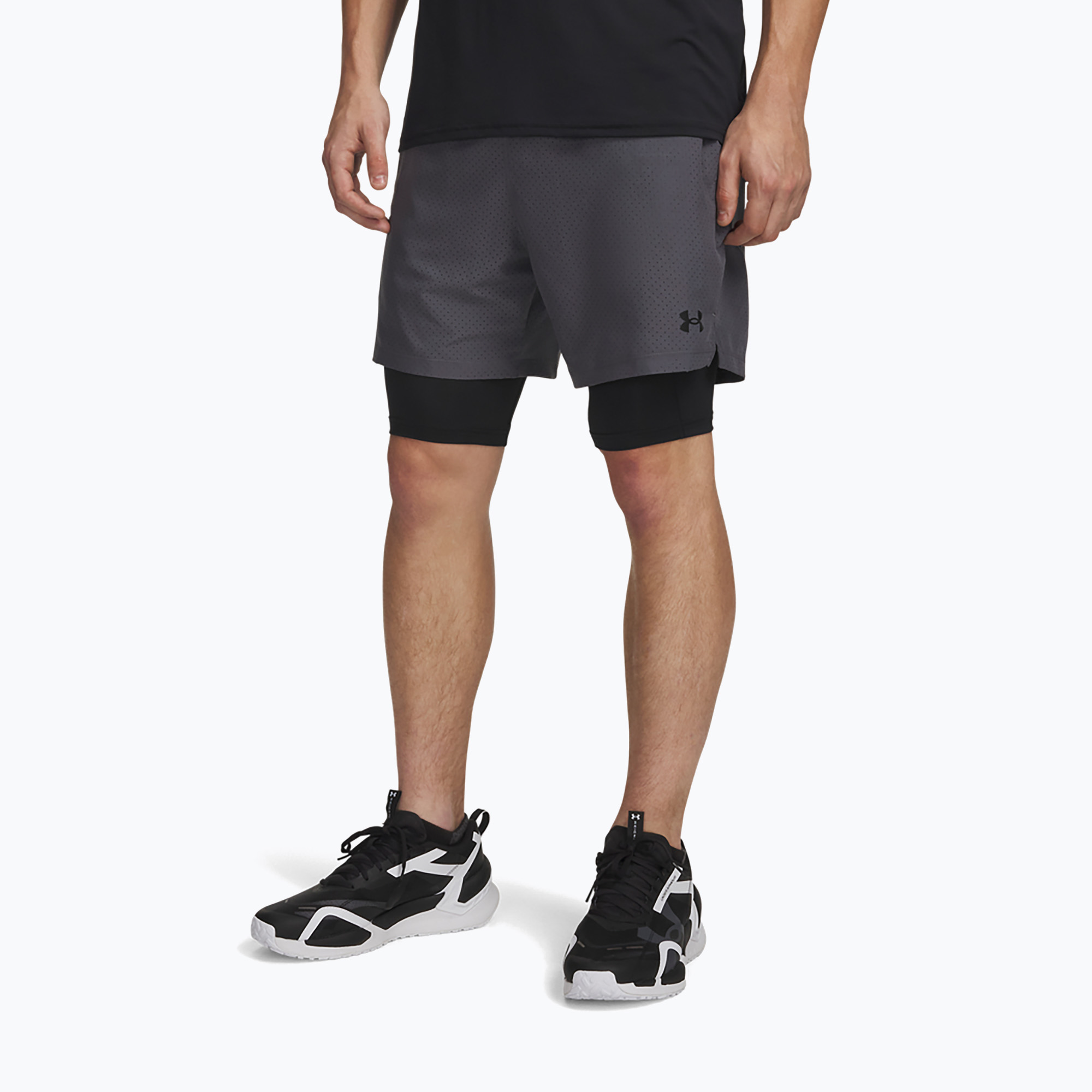 Мъжки тренировъчни шорти Under Armour Vanish Woven 2.0 2IN1 Shorts castlerock/black