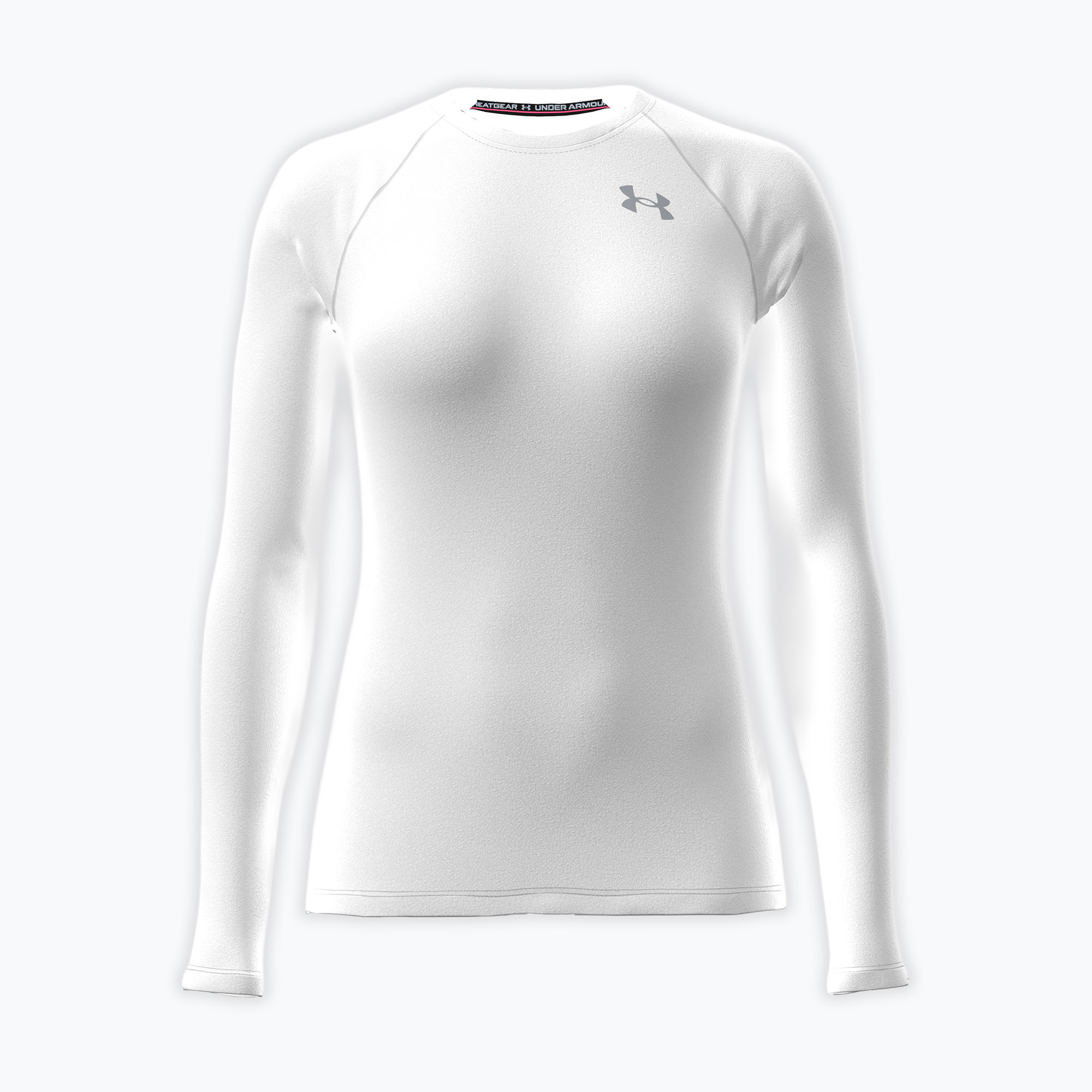 Longsleeve de antrenament pentru femei Under Armour HG Authentics Comp LS white/halo gray
