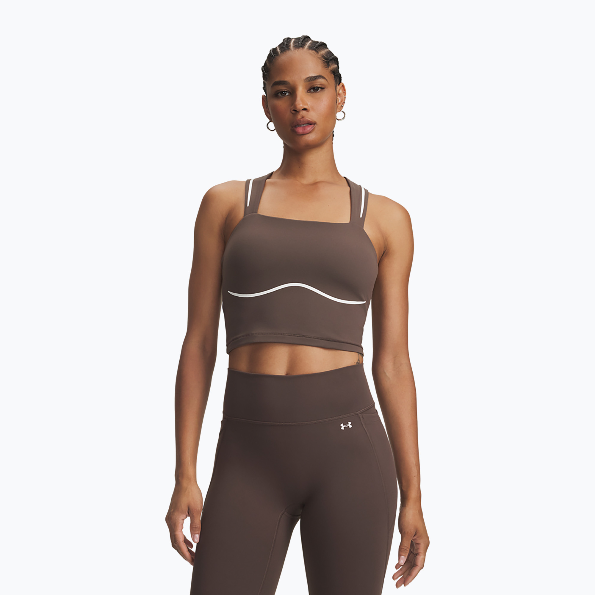 Дамска тренировъчна тениска Under Armour Meridian Contour Tank peppercorn/white/peppercorn