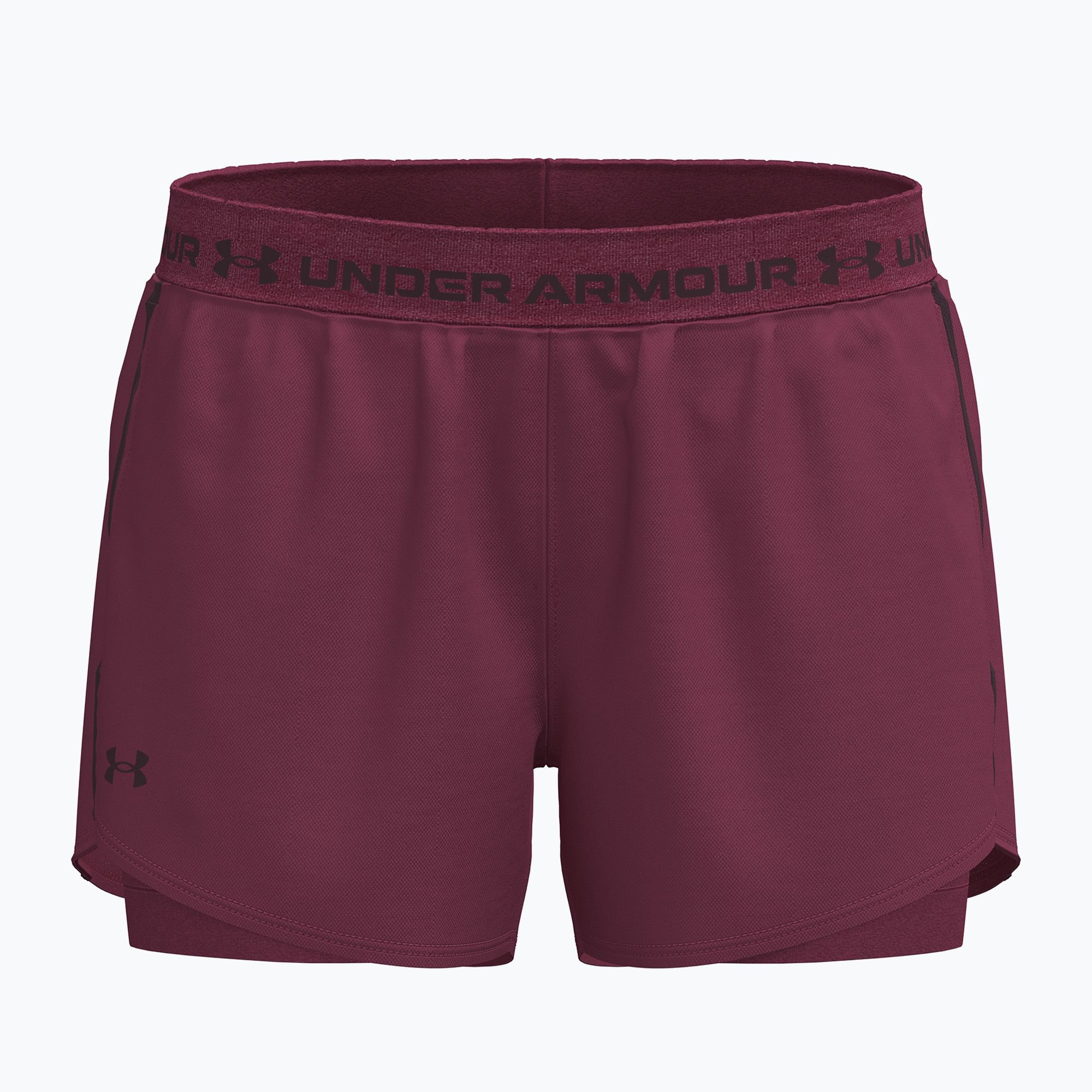 Дамски тренировъчни шорти Under Armour Tech Play Up 2IN1 Shorts claret/claret/ox blood