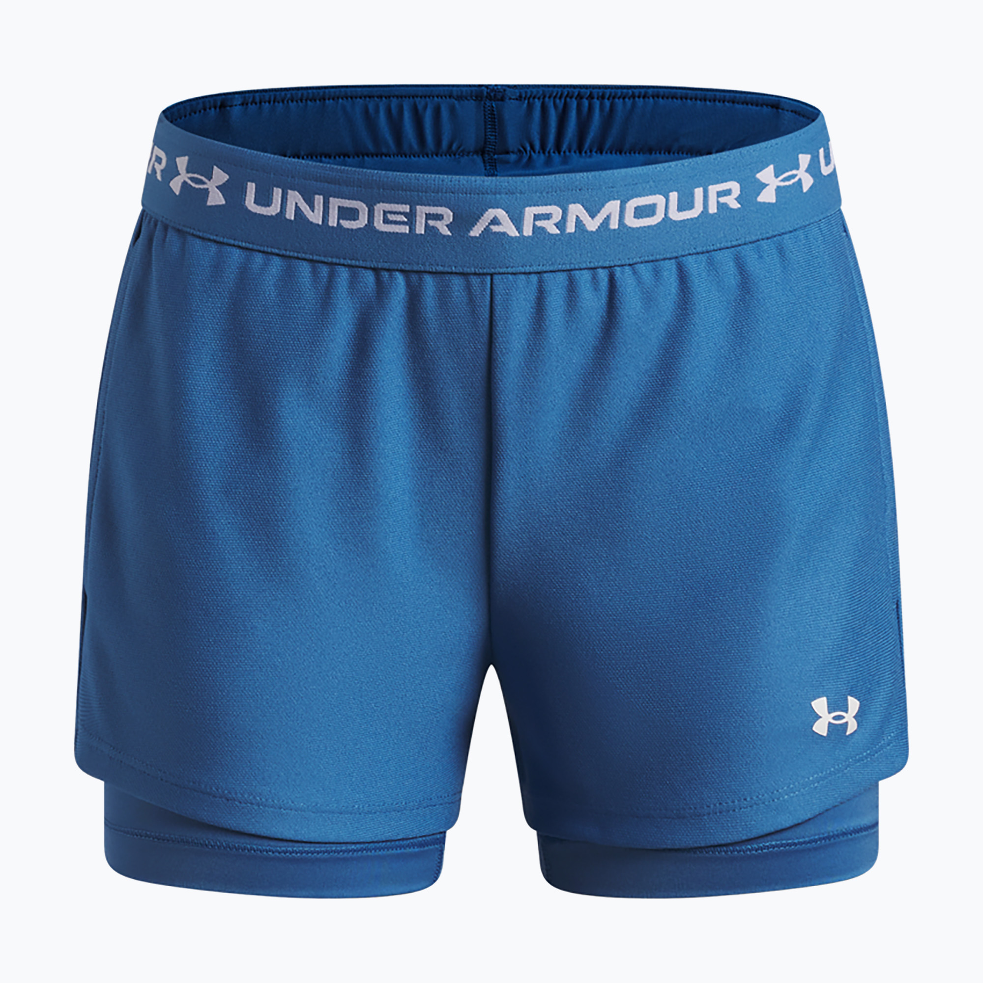 Spodenki treningowe dla dzieci Under Armour UA Tech Play Up 2IN1 Shorts aegean blue/white 