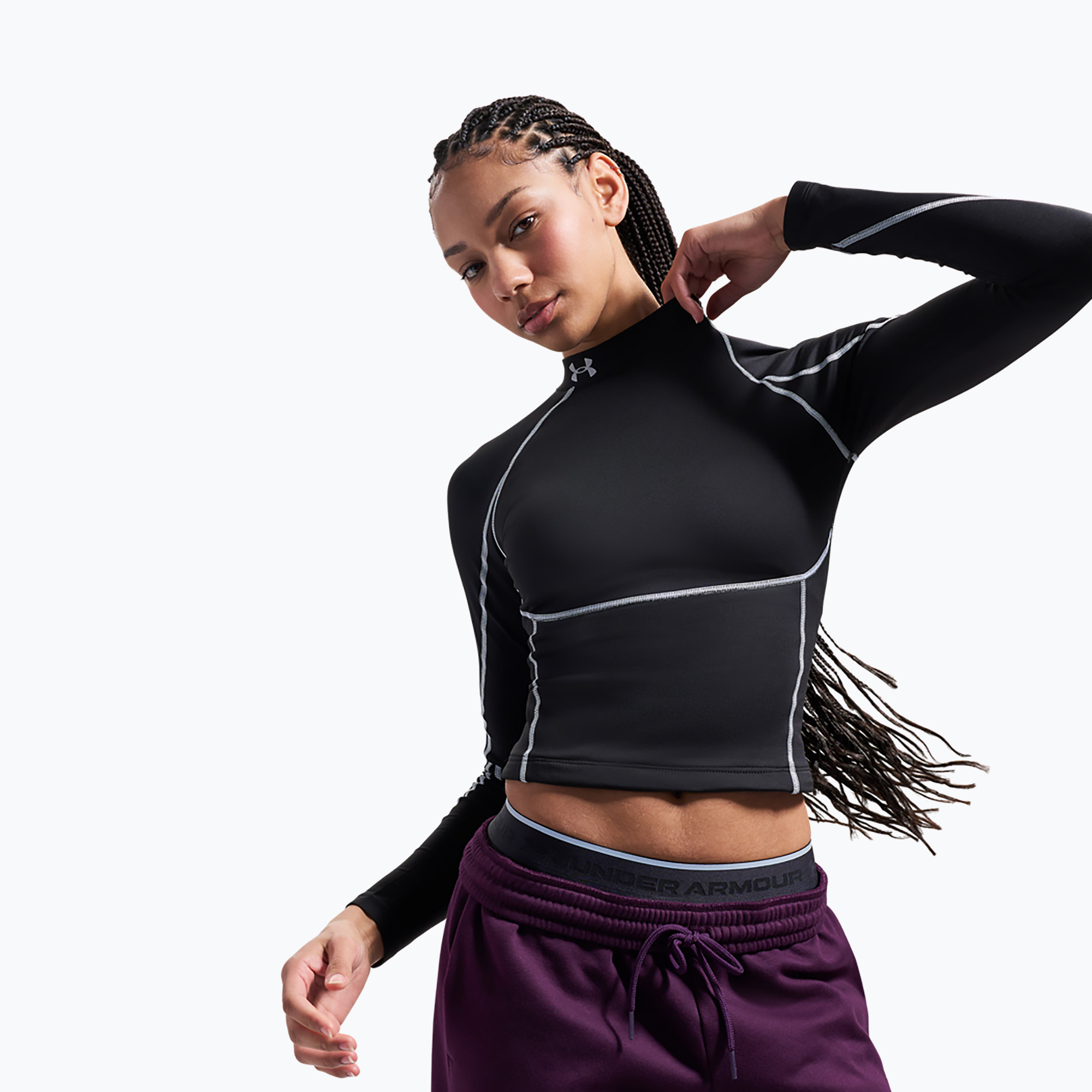 Дамска блуза с дълъг ръкав за  тренировка Under Armour ColdGear Elite Mock ultimate black/reflective