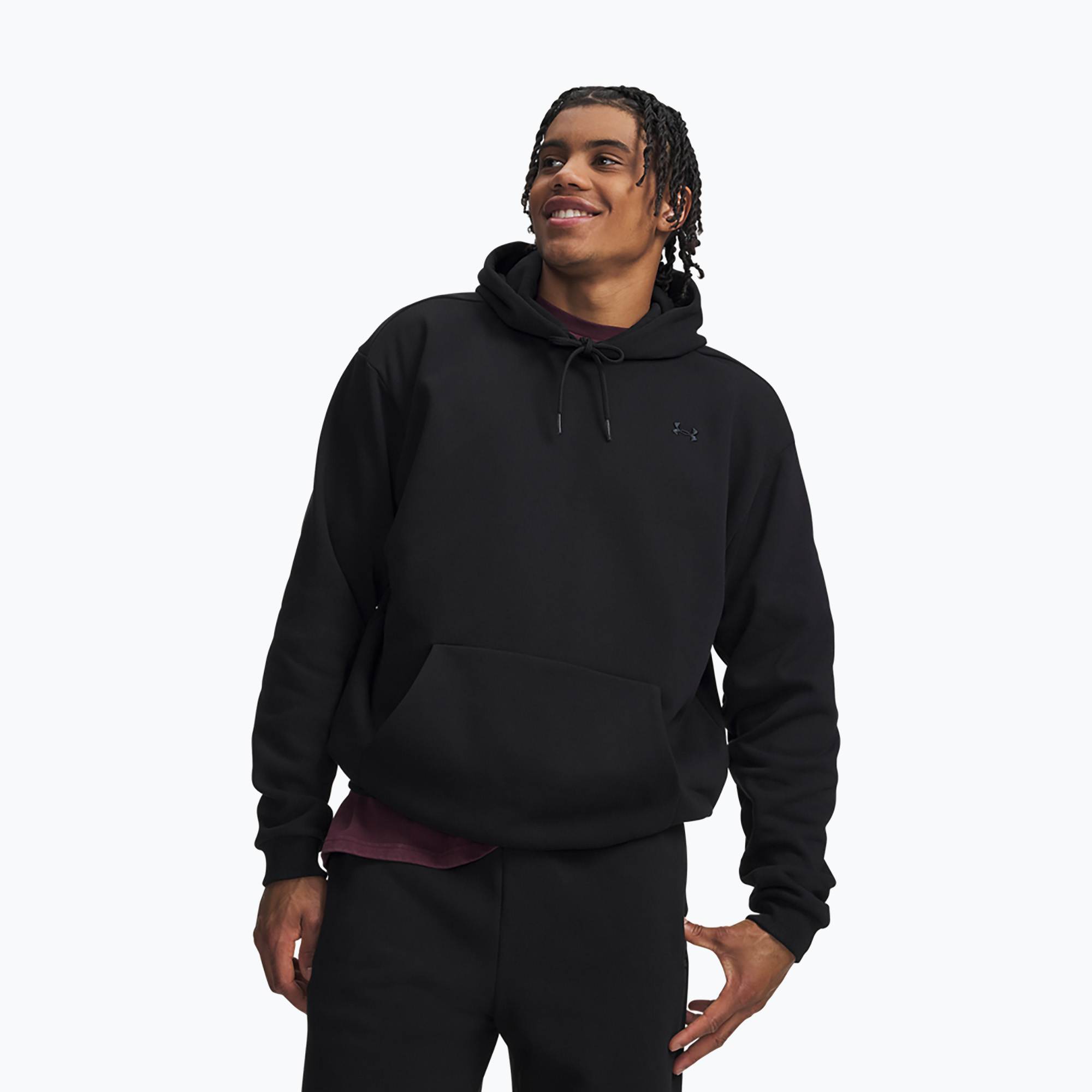 Bluză pentru bărbați Under Armour Icon Heavyweight Terry Hoodie ultimate black/ultimate black