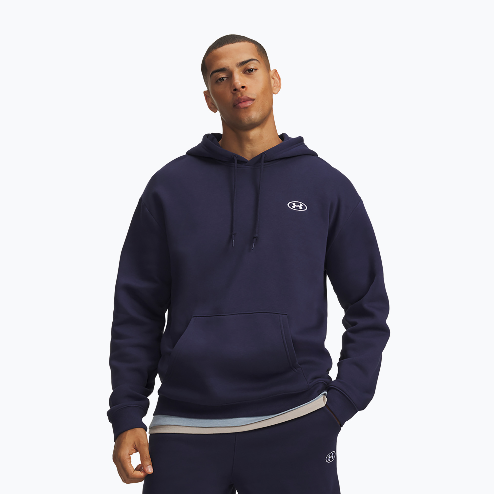 Мъжки суитшърт Under Armour Rival Fleece Hoodie midnight navy/white