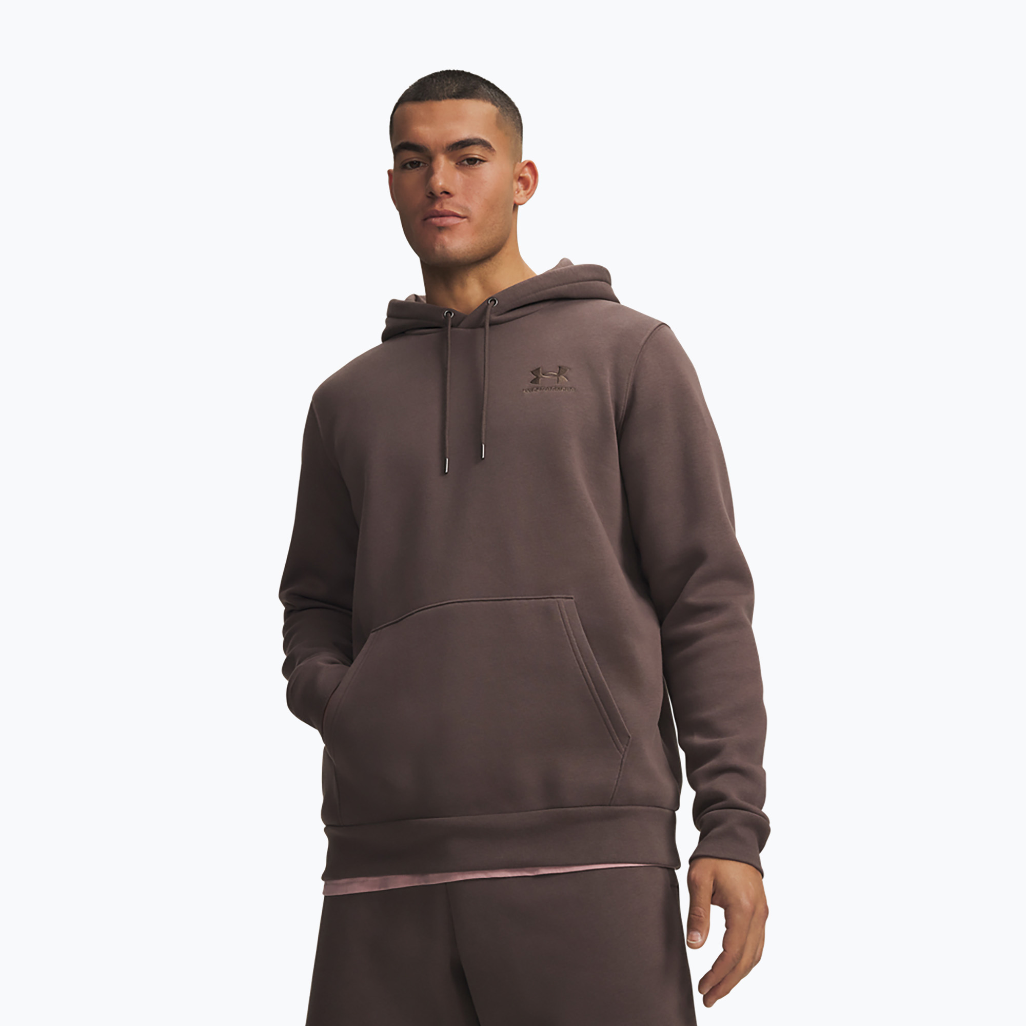 Мъжки суитшърт Under Armour Essential Fleece Hoodie peppercorn/peppercorn