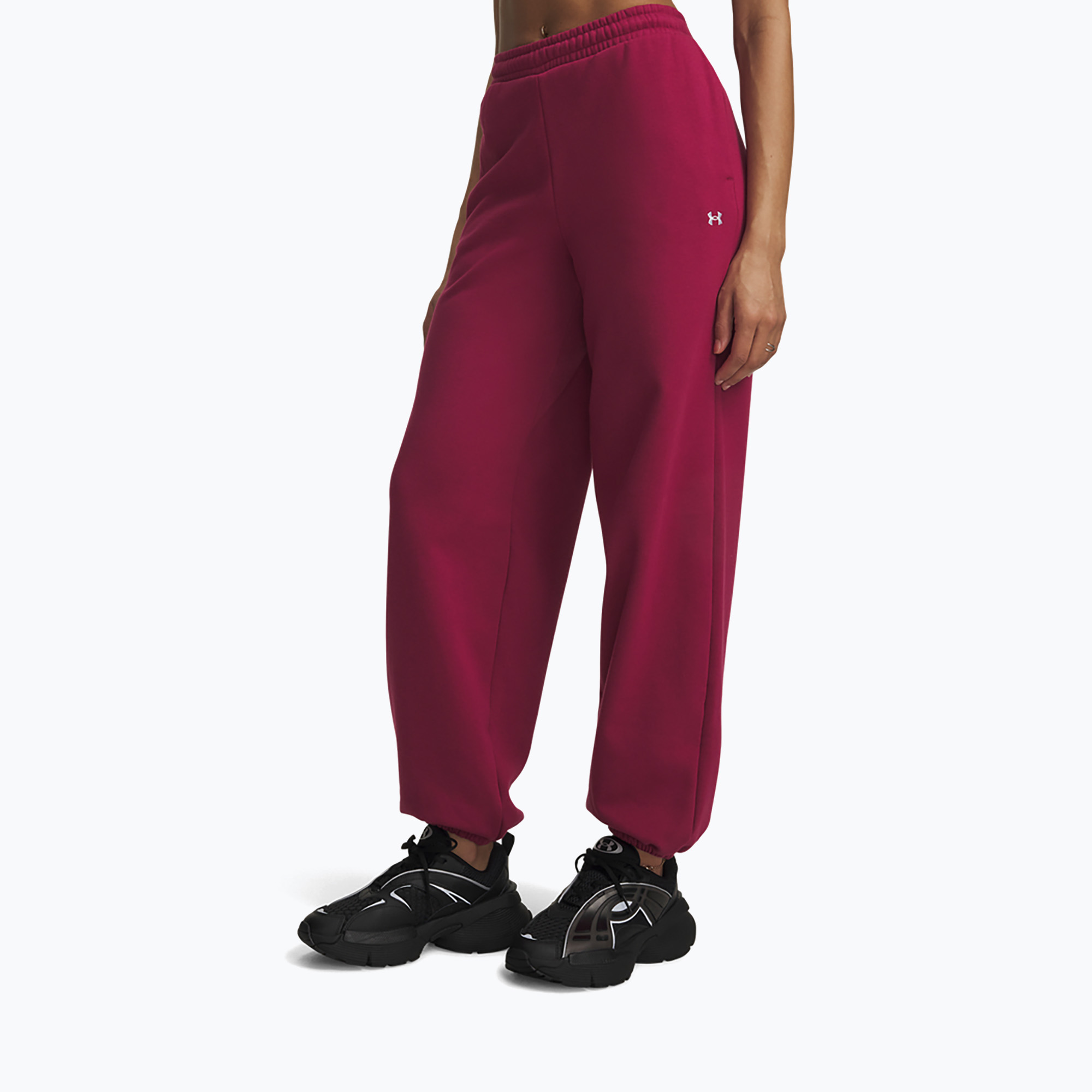 Pantaloni pentru femei Under Armour Icon Fleece Gym Pant claret/white