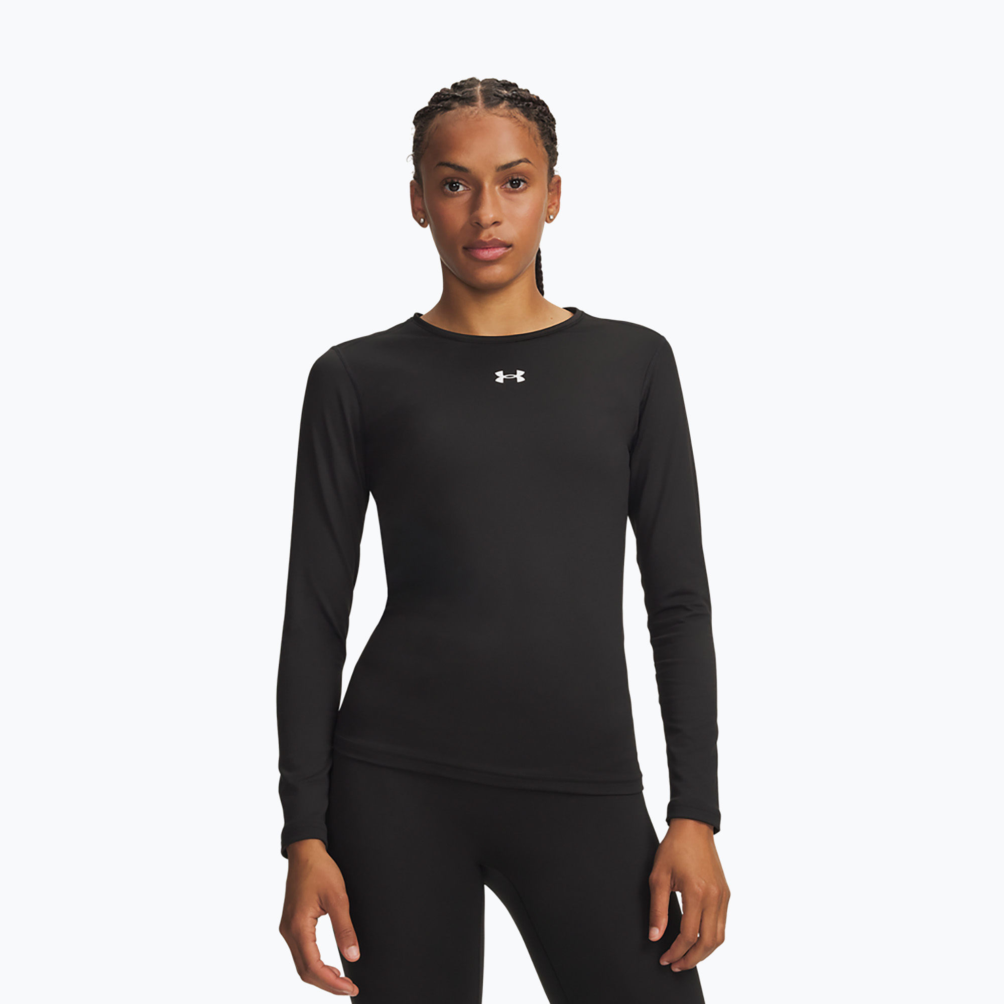 Дамска блуза с дълъг ръкав за  тренировка Under Armour ColdGear Crew ultimate black/white
