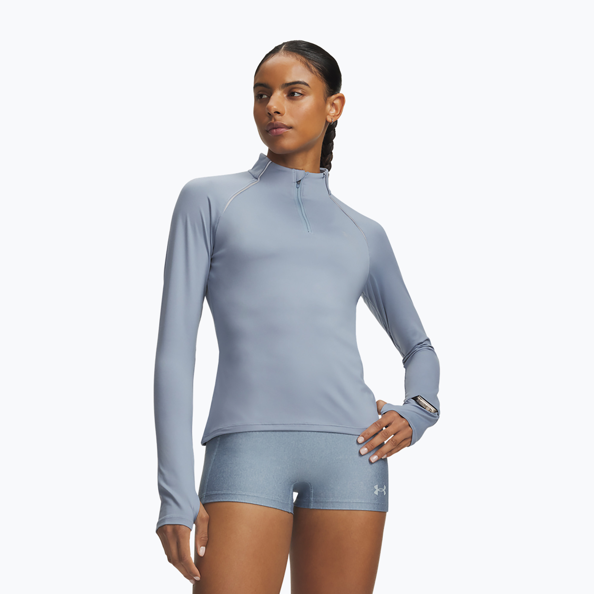 Дамски суитшърт за бягане Under Armour Velociti Half Zip blue wind/reflective