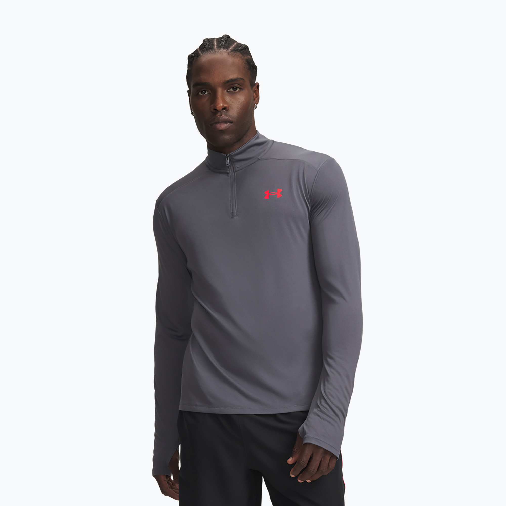 Bluza męska Under Armour Tech Utility 1/4 Zip castlerock/racer red 