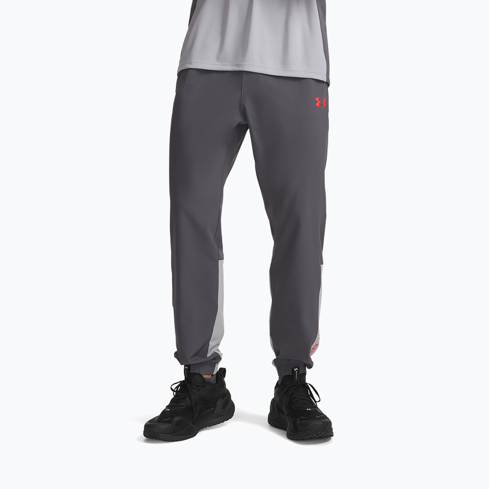 Мъжки панталони за тренировка Under Armour Tech Utility Woven Pants castlerock/mod gray/racer red