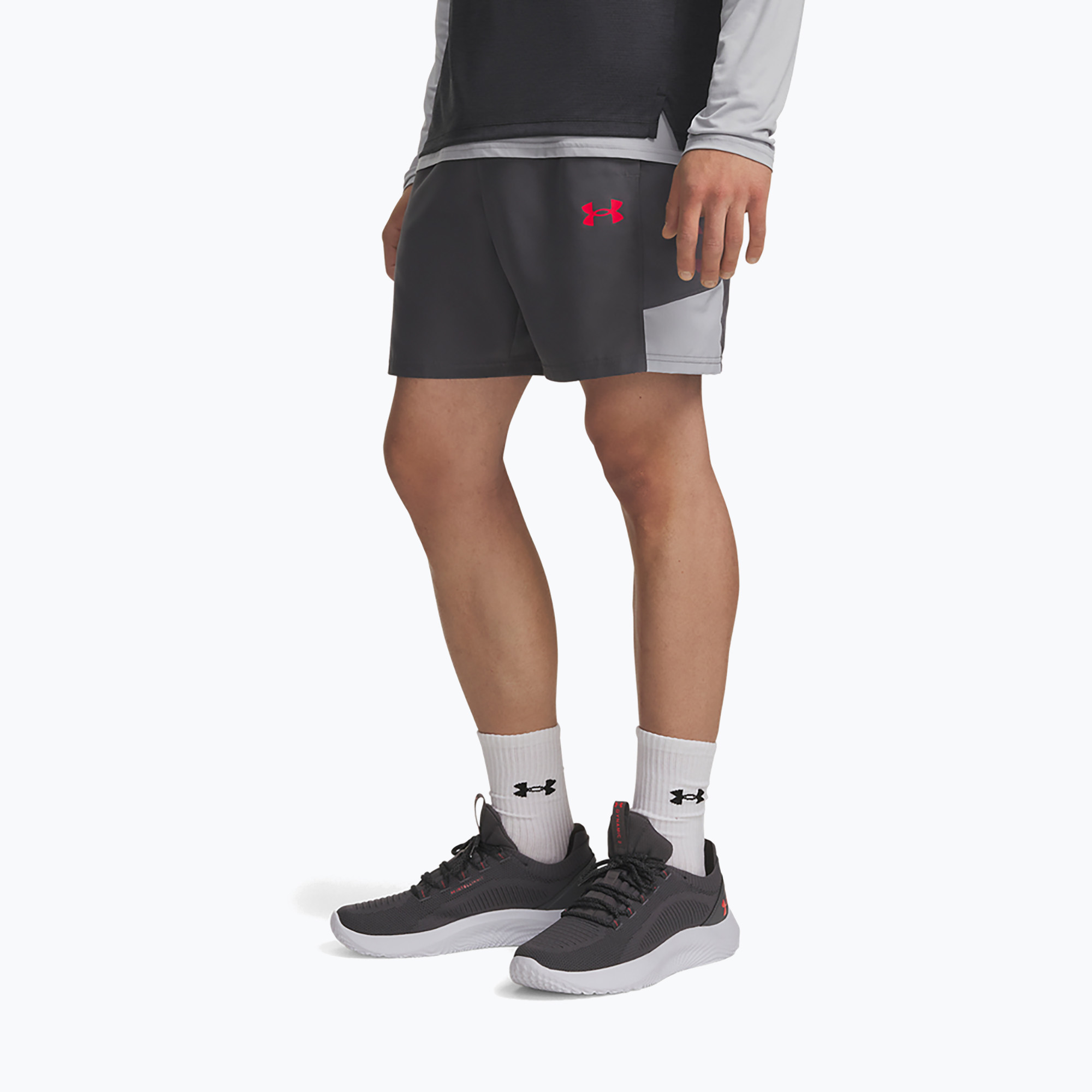 Pantaloni scurți de antrenament pentru bărbați Under Armour Tech Utility Shorts castlerock/mod gray/racer red