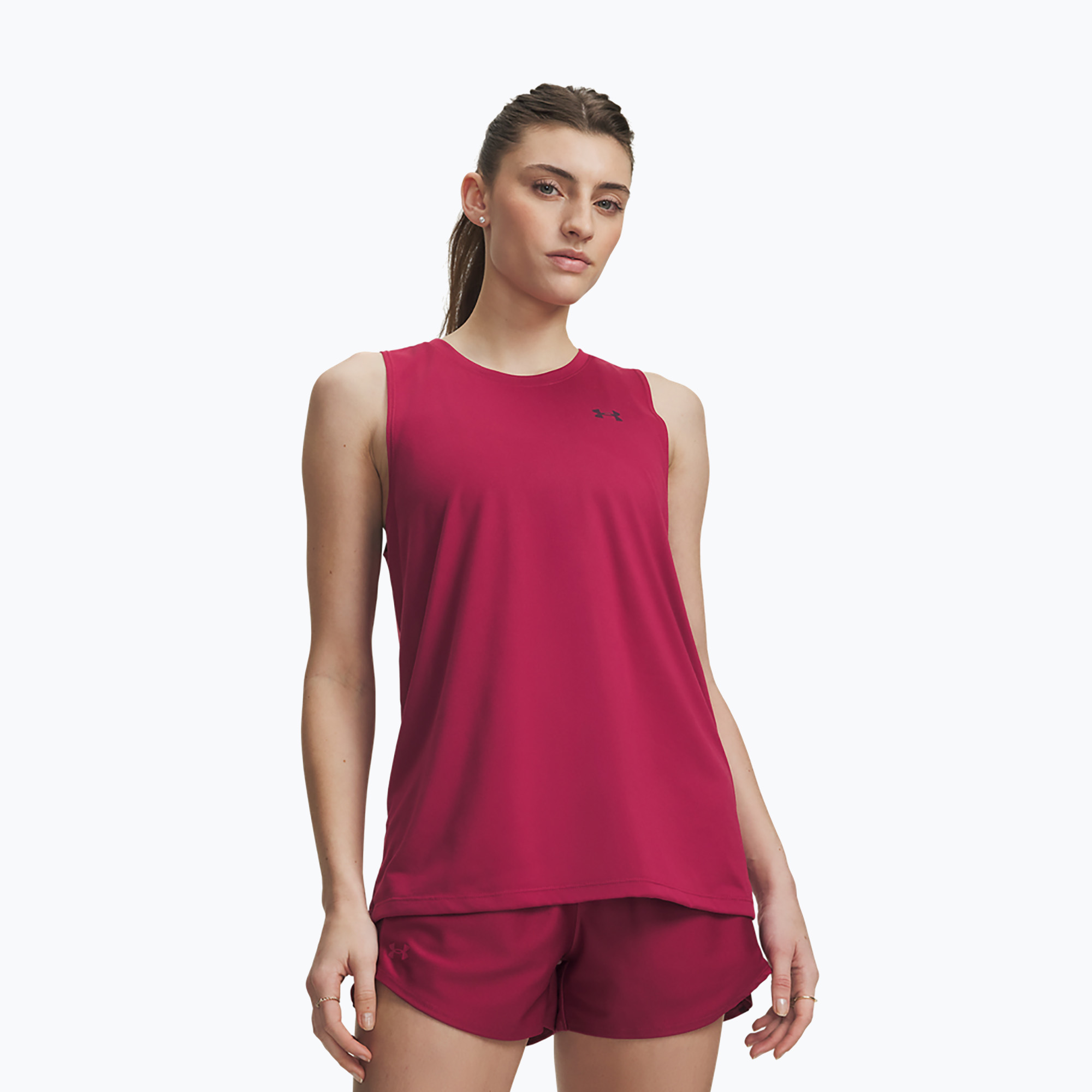 Дамска тренировъчна тениска Under Armour Tech Tank Solid claret/ox blood
