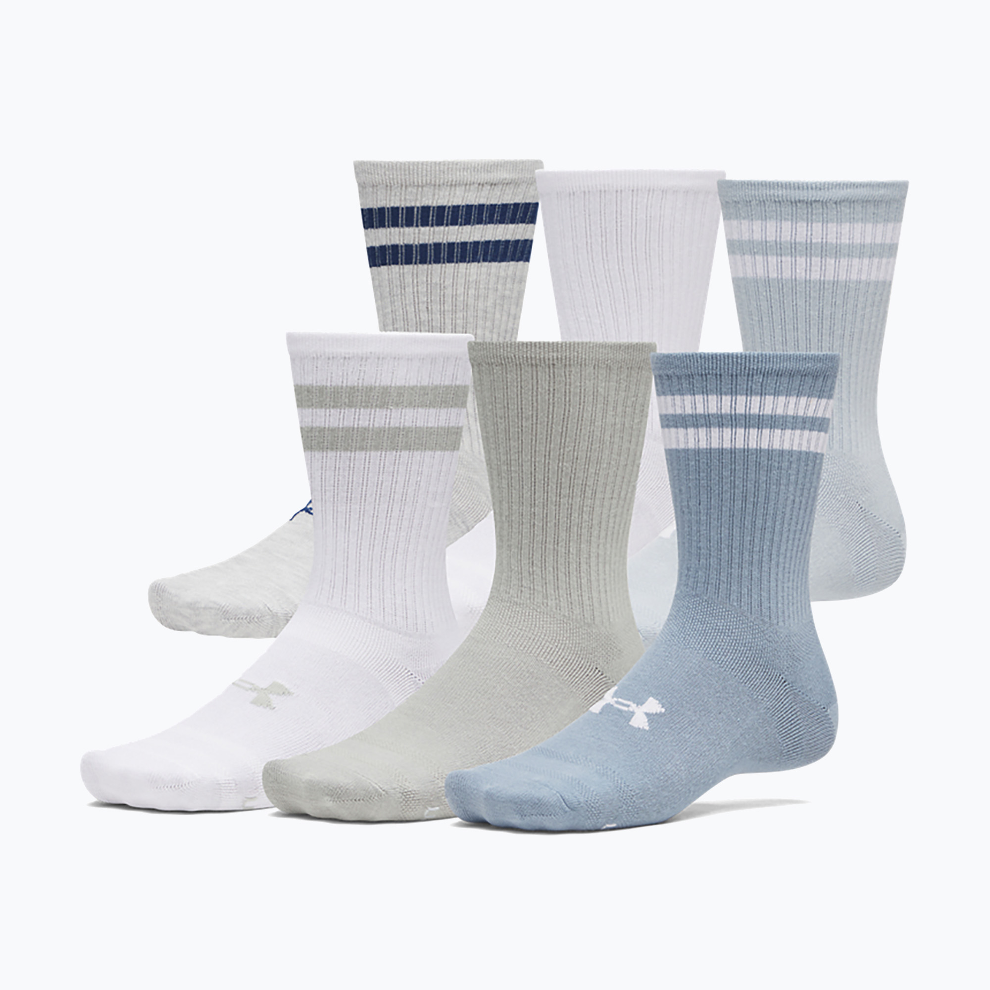 Șosete Under Armour Essential Crew 6 Pack blue fog/blue wind/white