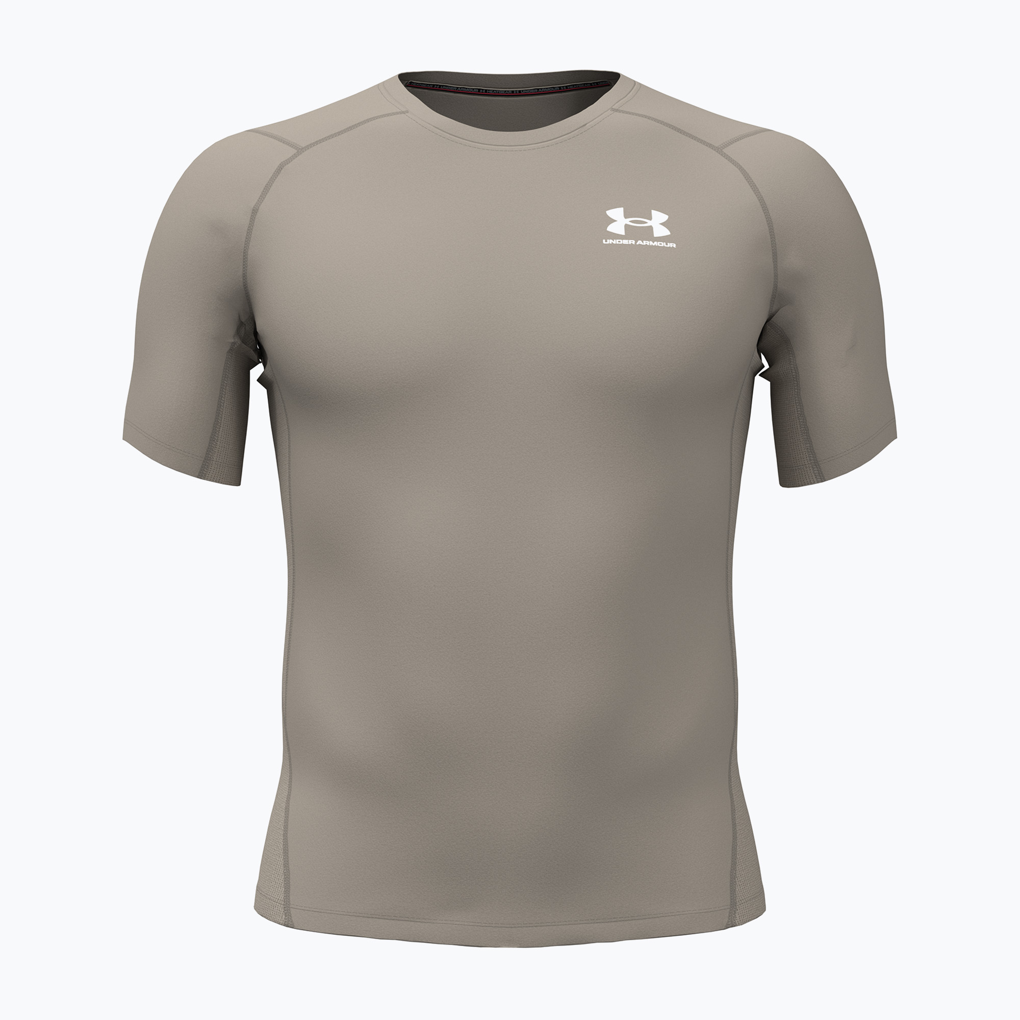 Tricou de antrenament bărbați Under Armour HG Armour Comp timberwolf taupe/white