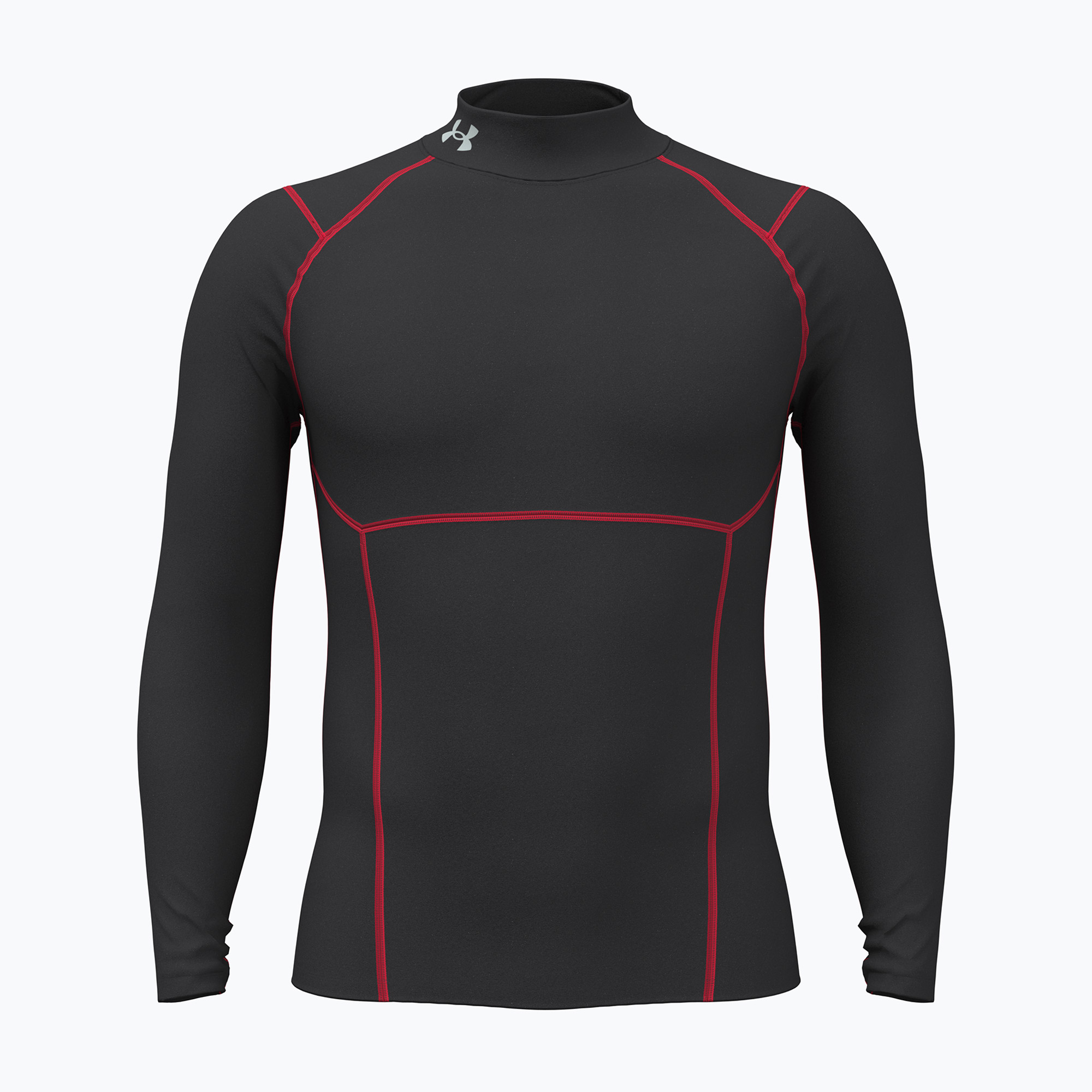 Мъжка блуза с дълъг ръкав за  тренировка Under Armour Coldgear Elite Comp Mock ultimate black/red/reflective