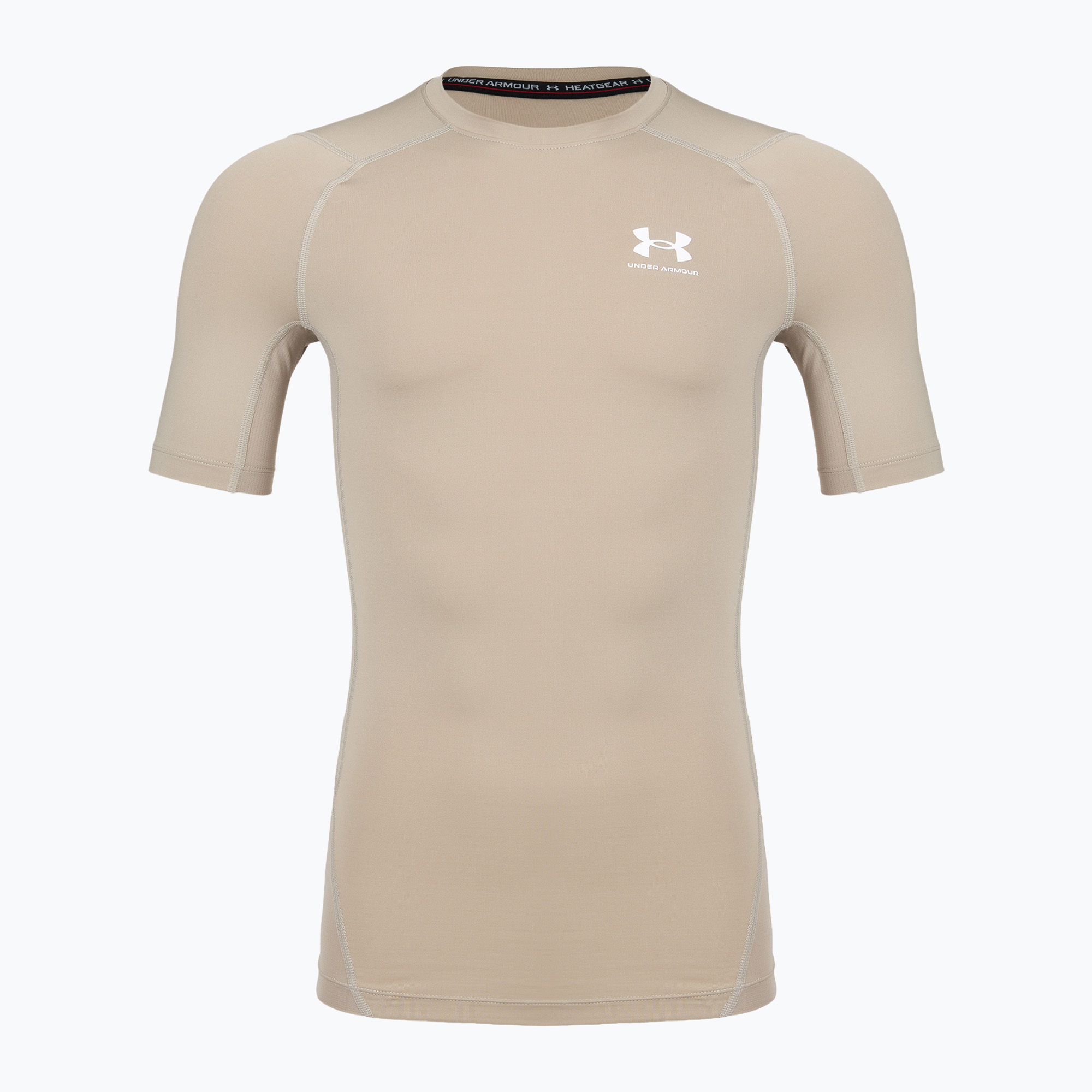 Мъжка тренировъчна тениска Under Armour HG Armour Comp timberwolf taupe/white
