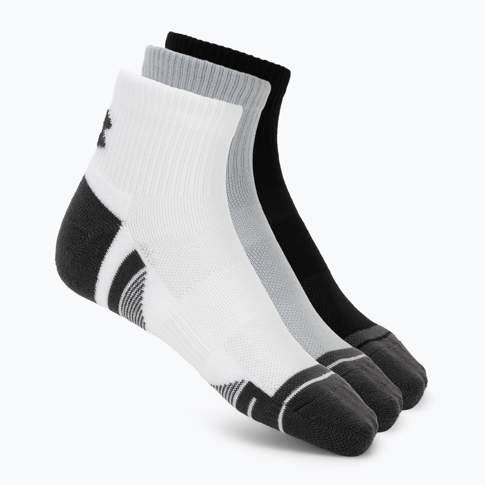 Socken Under Armour Perf Tech Qtr 3 pack mod gray/white/jet gray