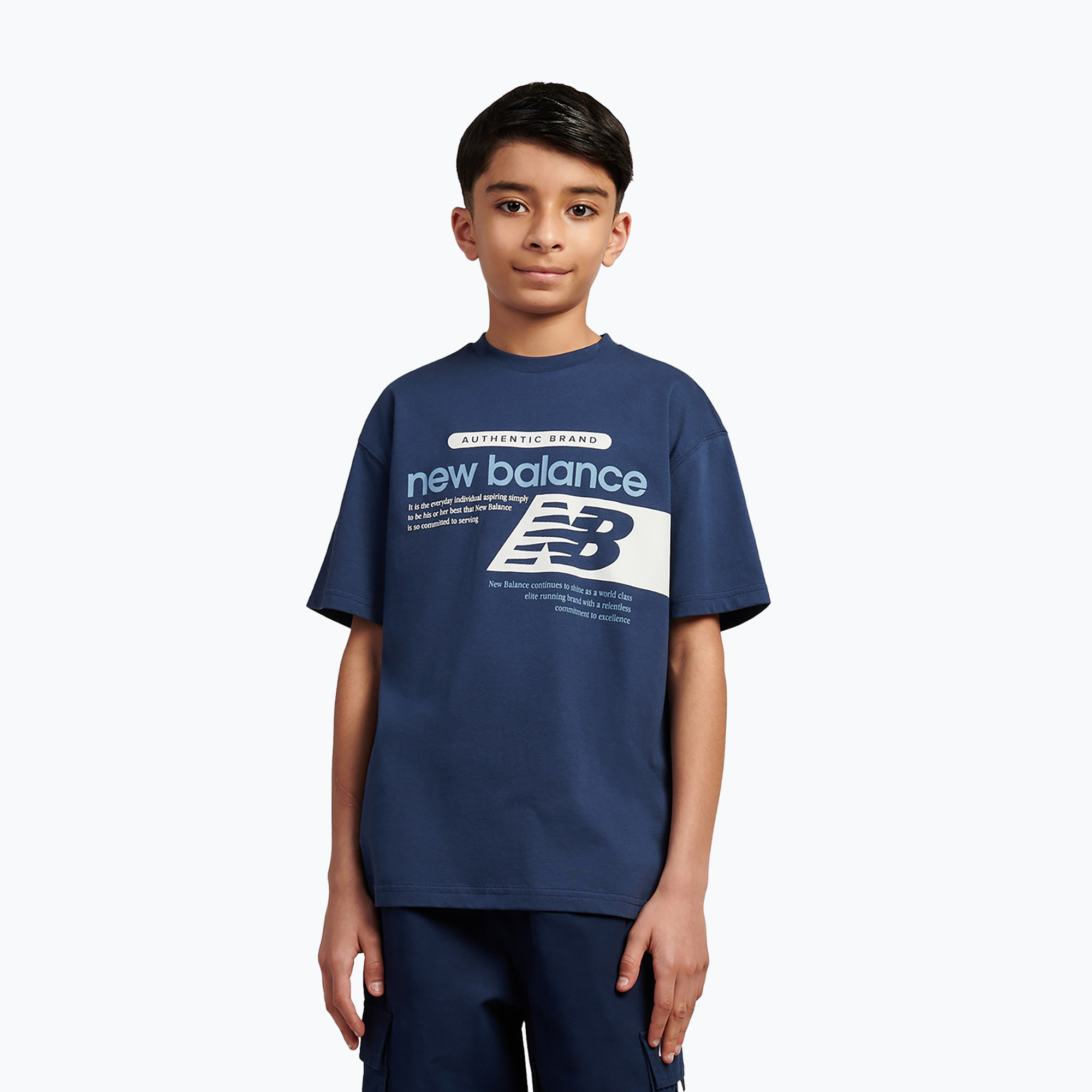 Детска тениска New Balance Authentic Brand Players Graphic Tee nb navy