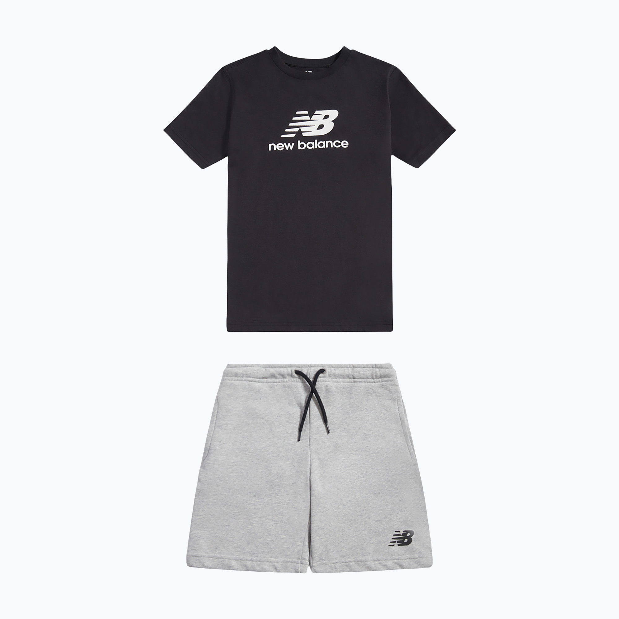 Kinder-Set New Balance Stacked Logo Tee & FT Short nb caviar