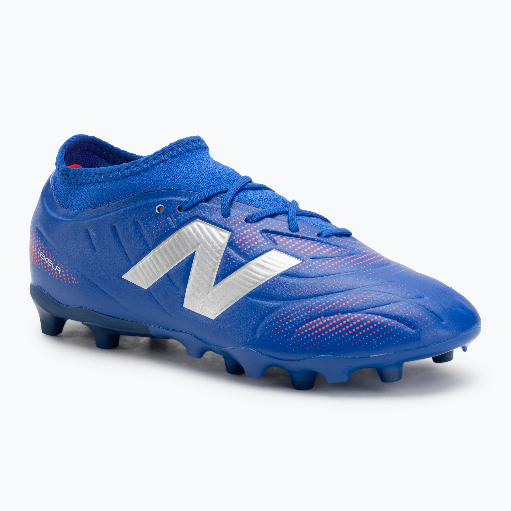 Buty do piłki nożnej dziecięce New Balance Tekela Team Low JR FG blue 
