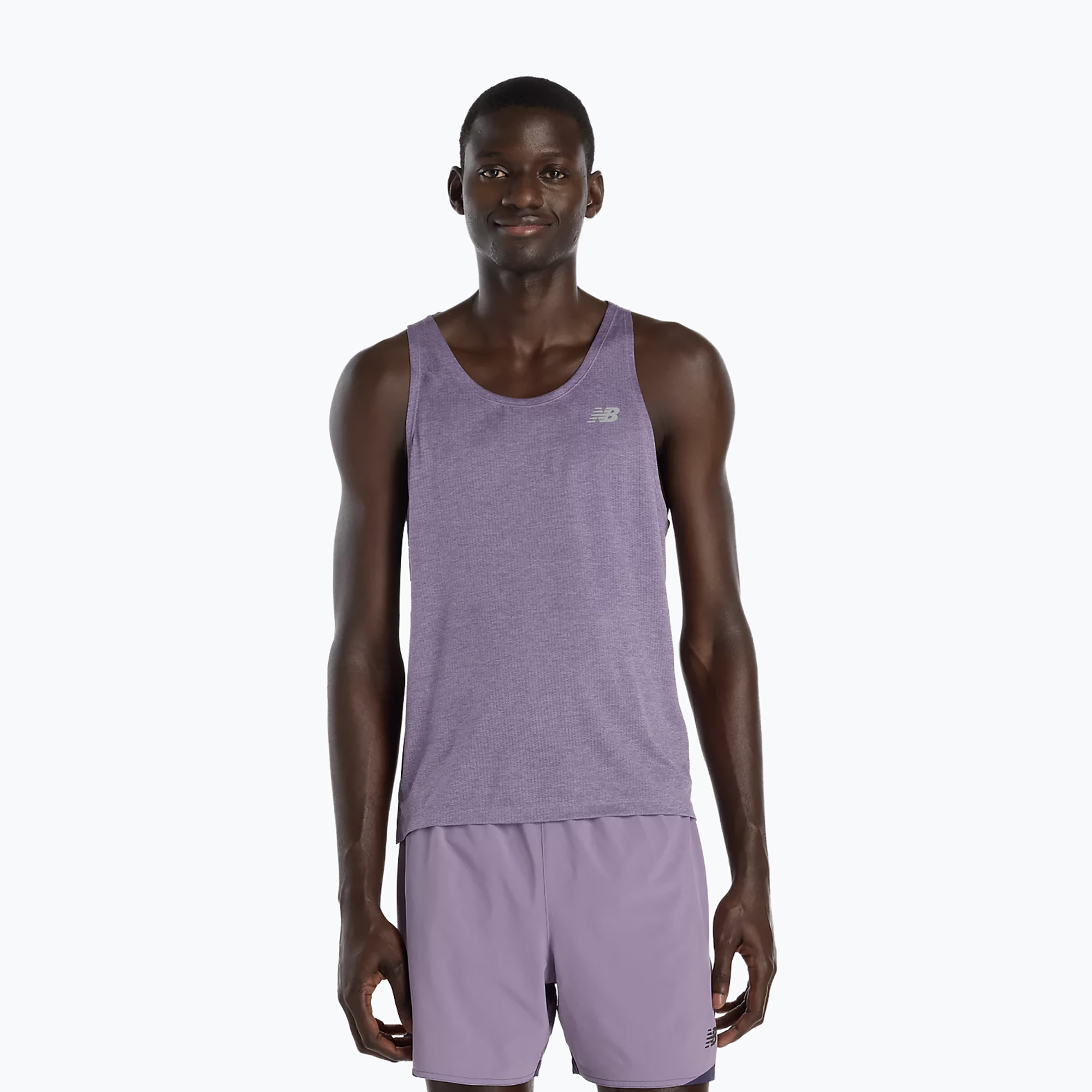 Мъжка тениска New Balance Singlet Athletics candied violet heather