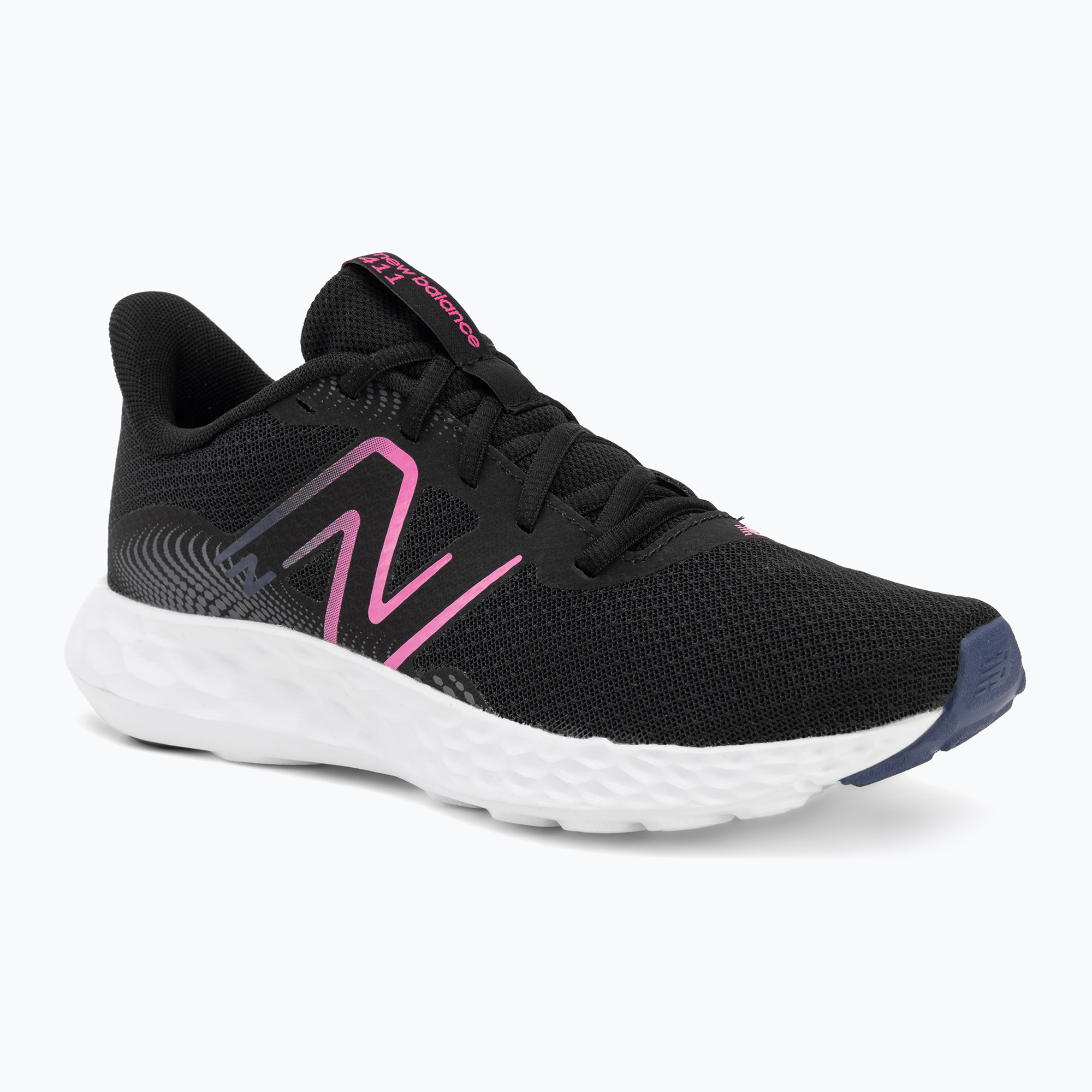 Buty do biegania damskie New Balance Fresh Foam 411's V3 black/real pink/blue oyster 