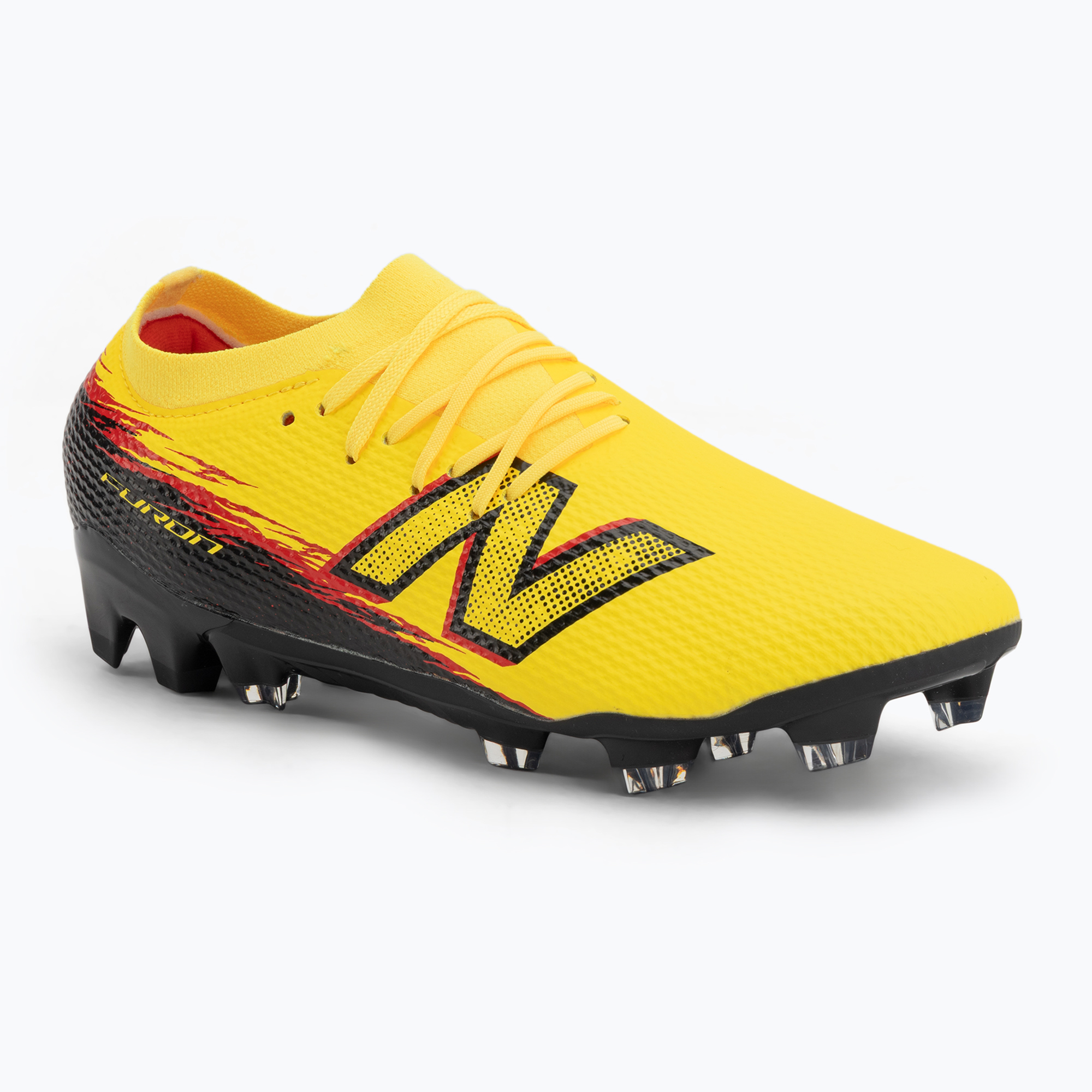 Buty piłkarskie New Balance Furon Team V8 FG punch yellow/black 100/fire cracker