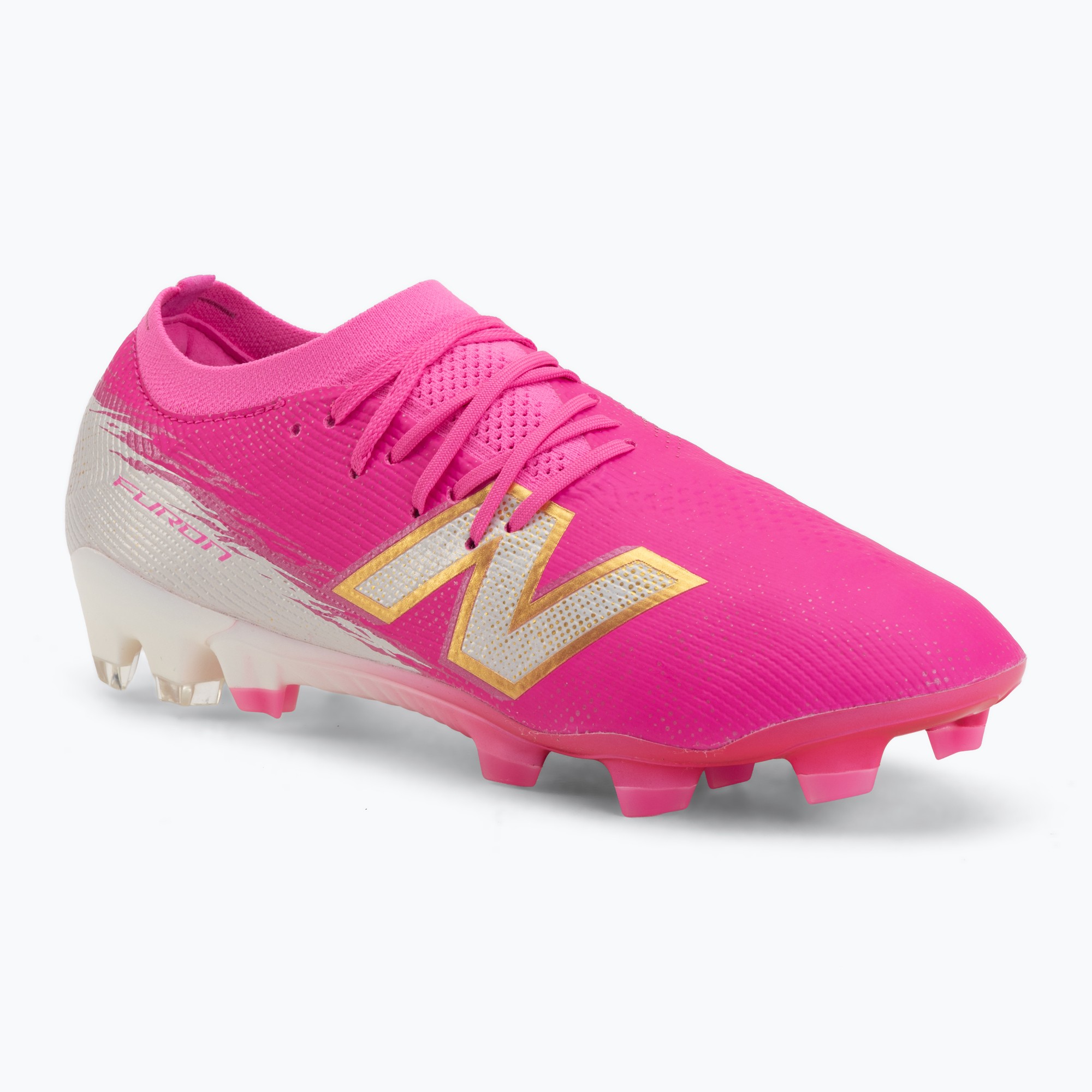 Buty piłkarskie New Balance Furon Elite V8 SG pink heat/sea salt/gold metallic 