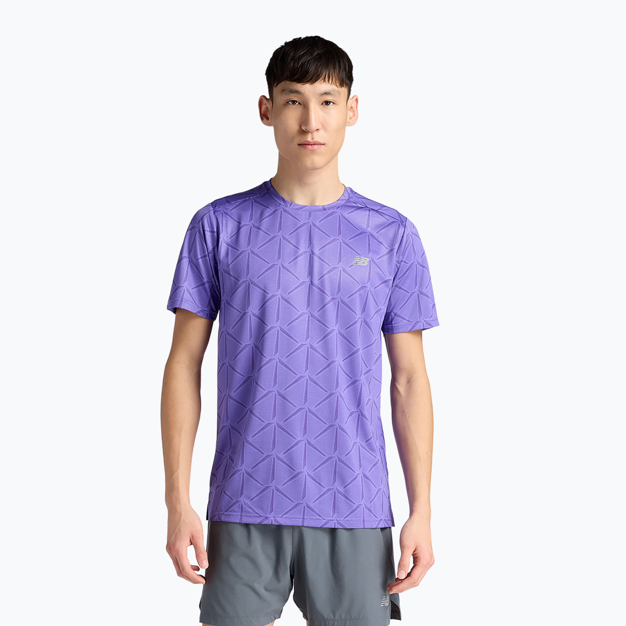 Koszulka męska New Balance Essentials Printed T electric purple 
