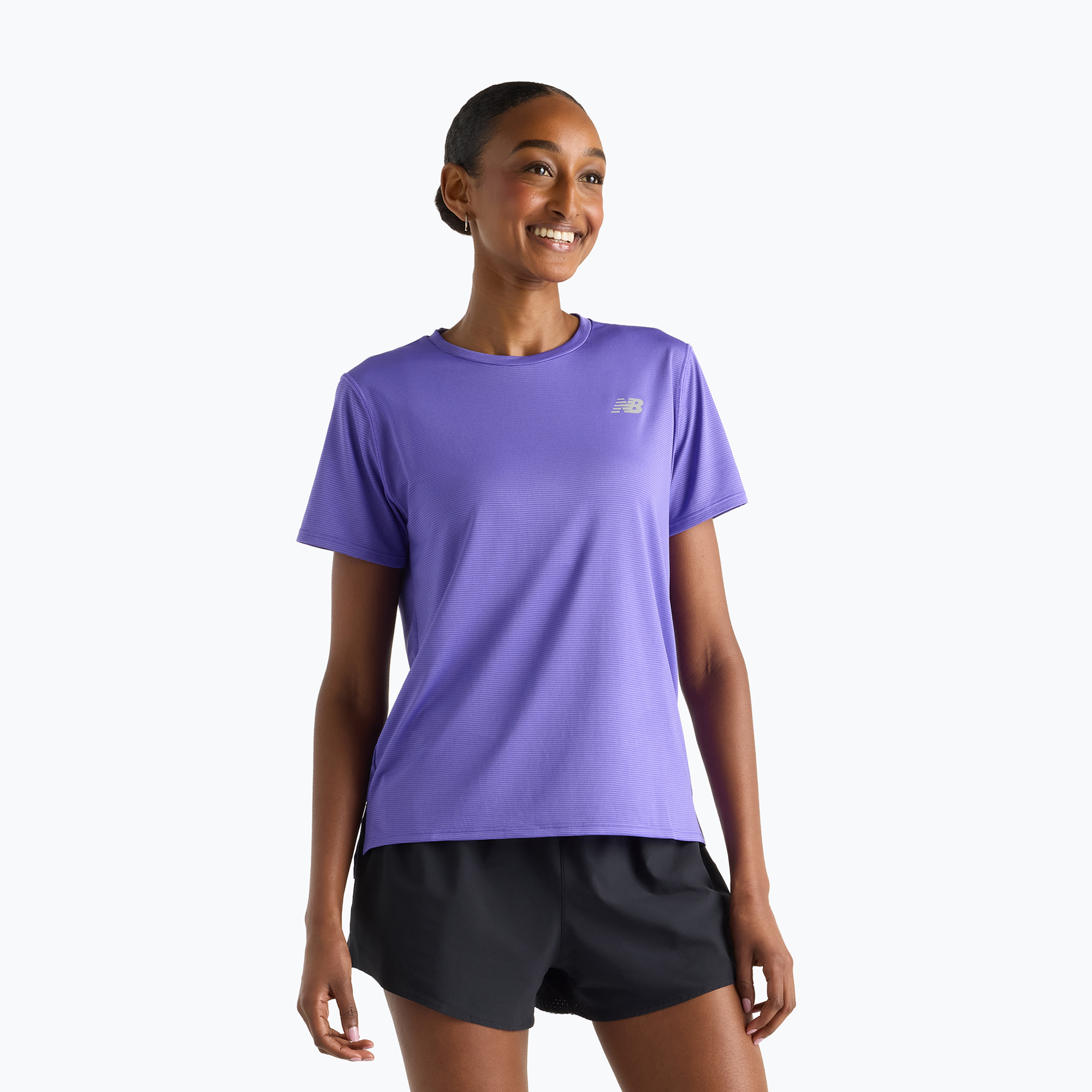 Дамска тениска за бягане New Balance Essentials electric purple