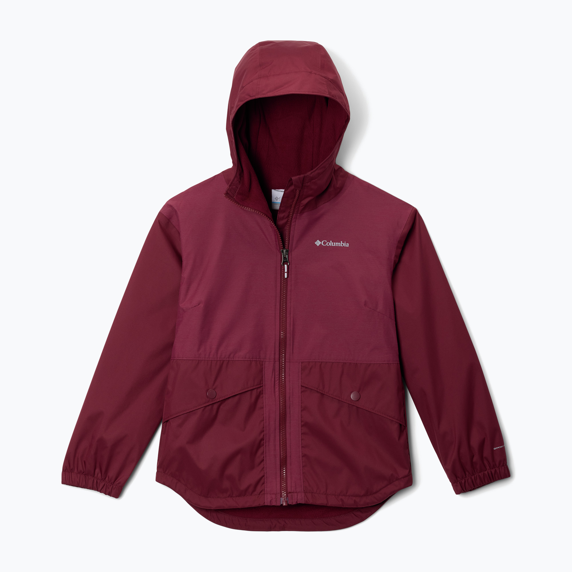 Kurtka przeciwdeszczowa dziecięca Columbia Rainy Trails II Fleece rich wine 