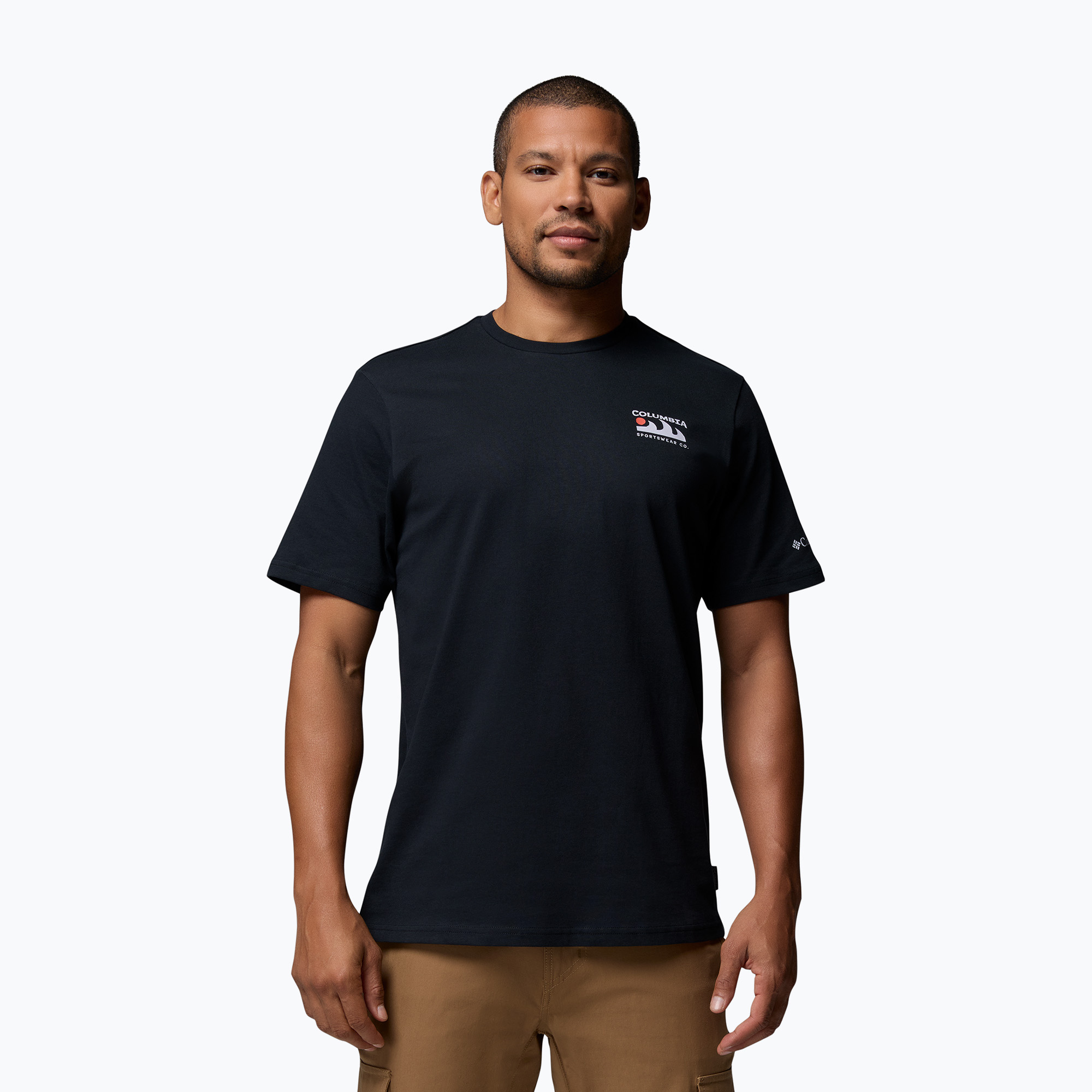 Мъжка тениска за трекинг Columbia Explorers Canyon Back black/пик и вълни