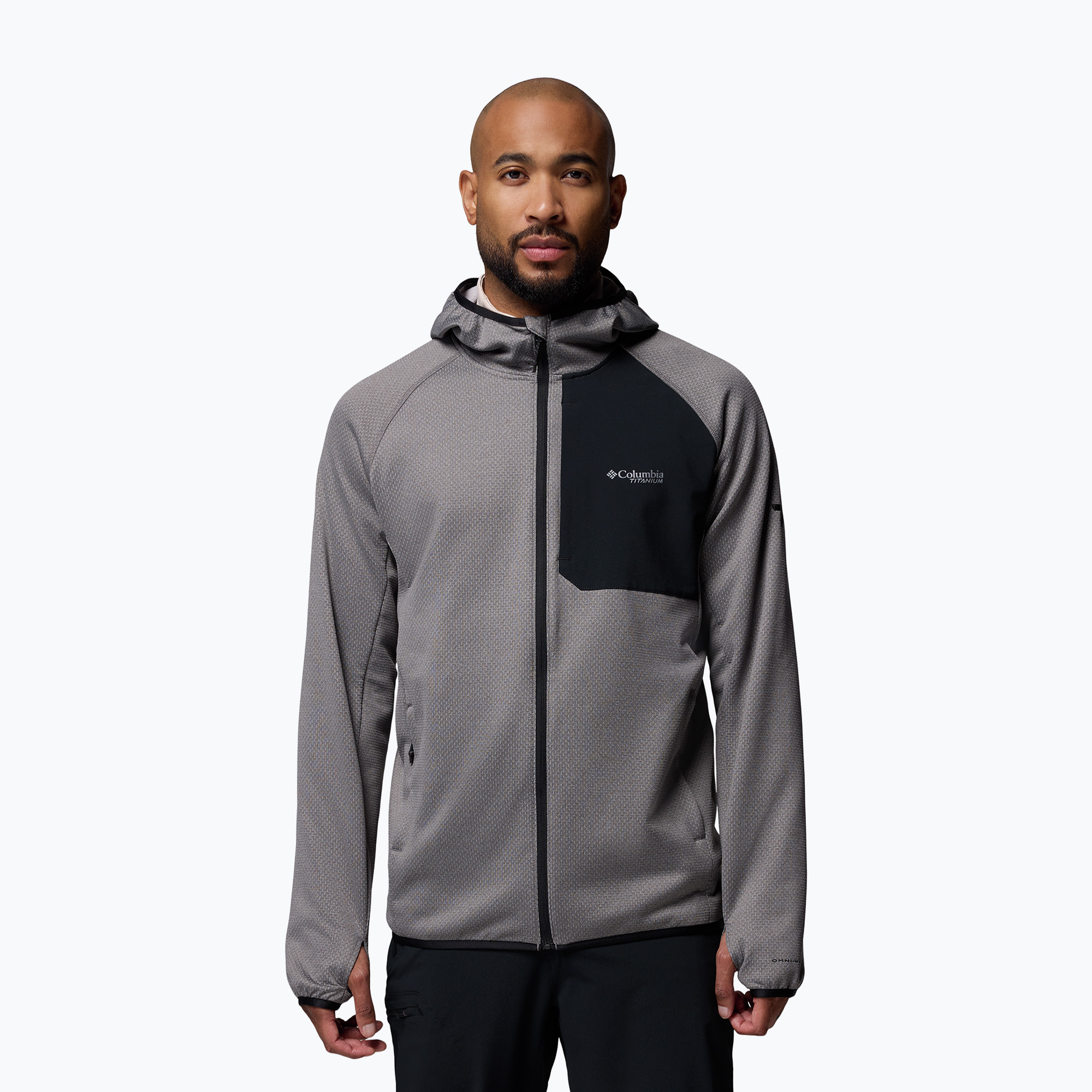 Bluza męska Columbia Triple Canyon Grid Fleece Hooded Full Zip II city grey/black 