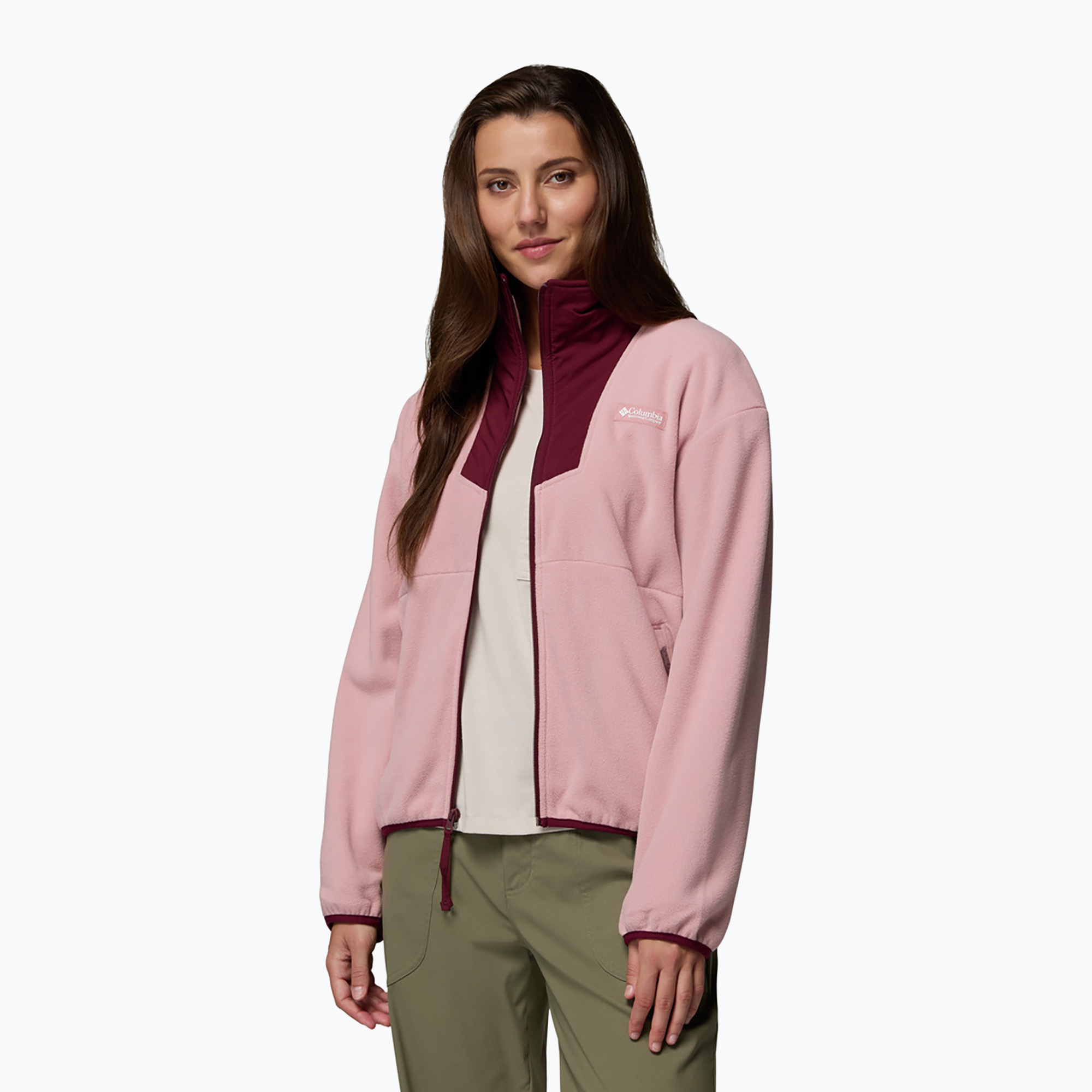 Bluza damska Columbia Sequoia Grove Full Zip eraser pink/rich wine 