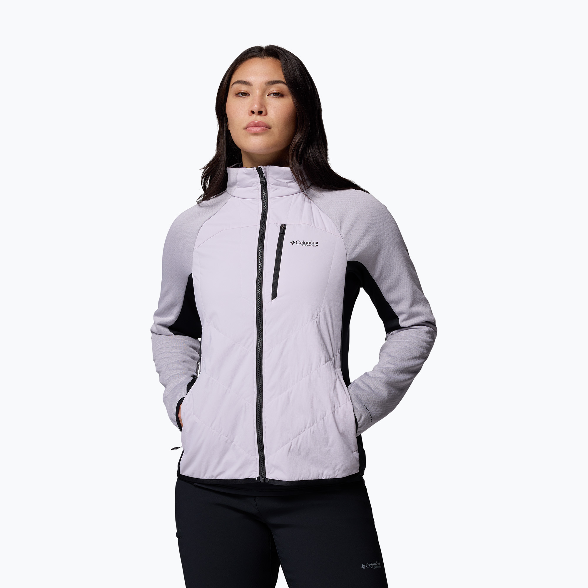 Kurtka hybrydowa damska Columbia Arctic Crest Hybrid Full Zip lavender pearl/black 
