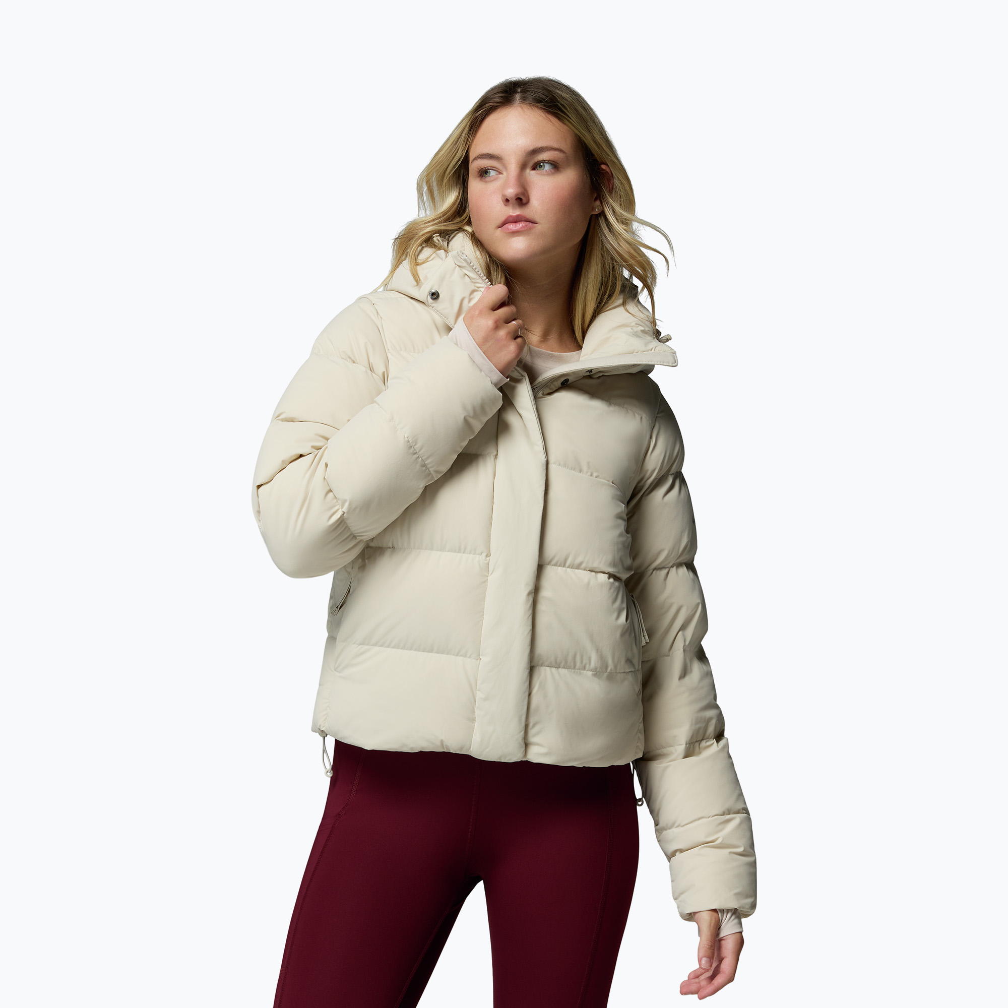 Kurtka puchowa damska Columbia Amaze Puff Hooded dark stone 