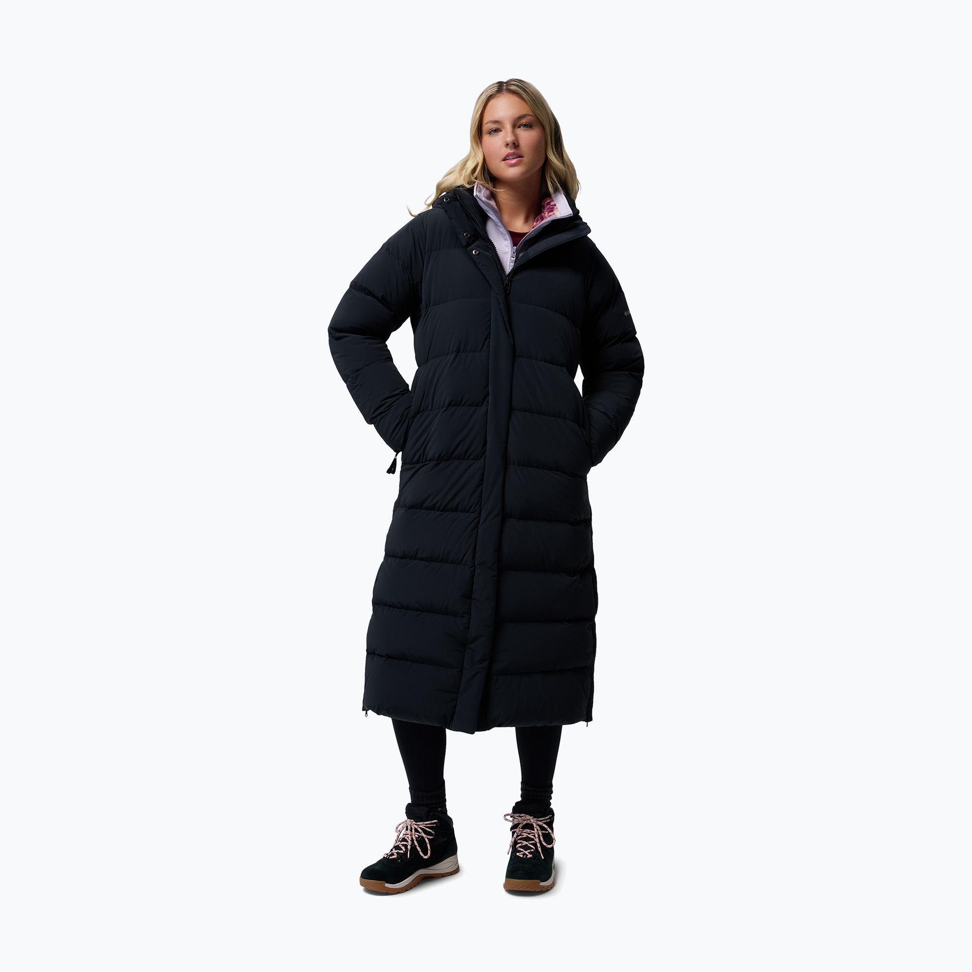Płaszcz puchowy damski Columbia Amaze Puff Long Hooded black 