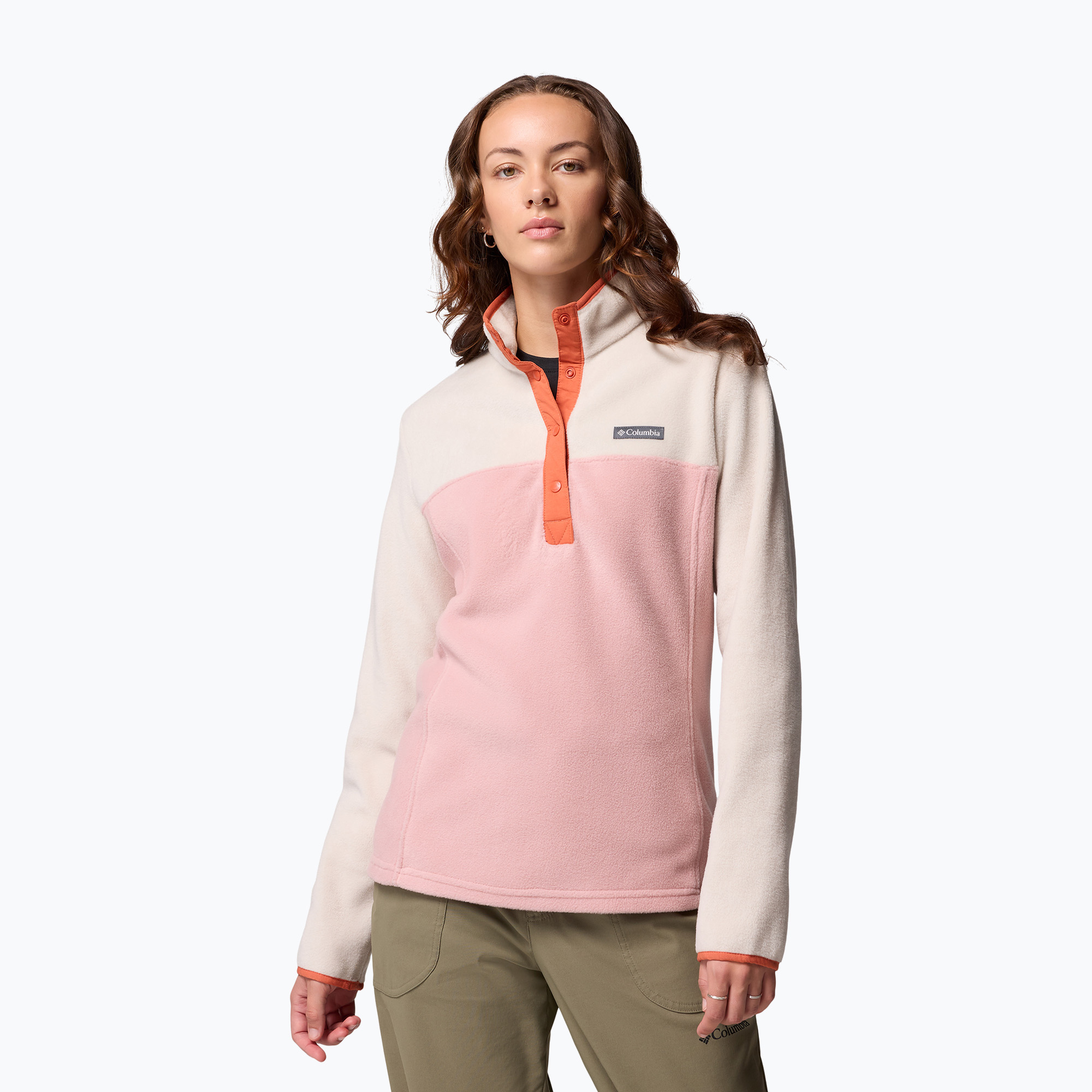 Bluza damska Columbia Benton Springs 1/2 Snap eraser pink/dark stone/tuscan 