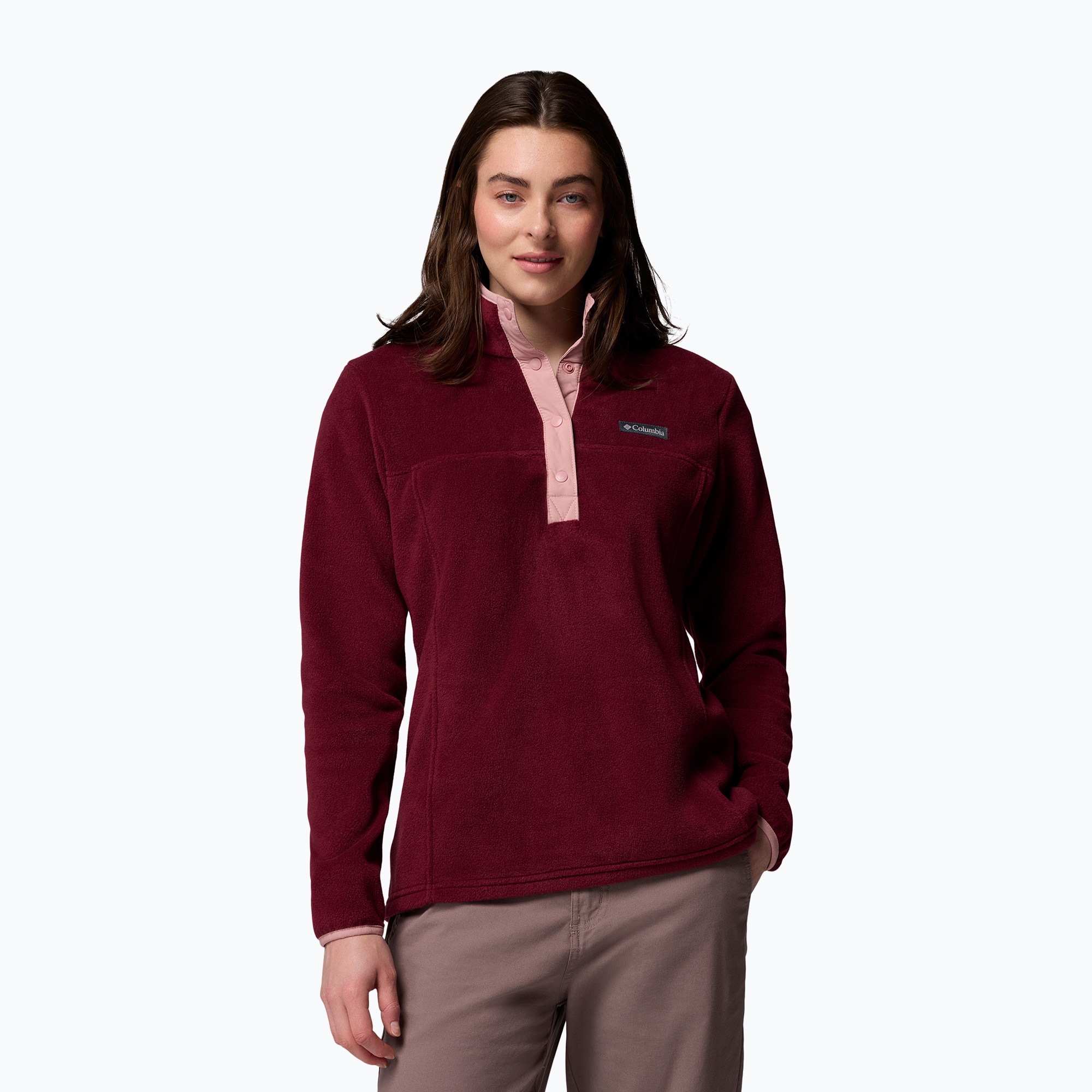 Bluza damska Columbia Benton Springs 1/2 Snap rich wine/eraser pink 