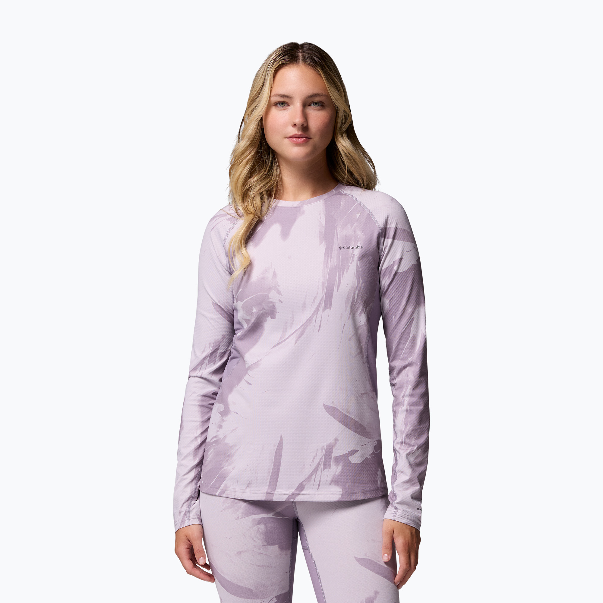 Дамска термоактивна блуза с дълъг ръкав Columbia Omni-Heat Infinity Knit shale purple snowflight tonal