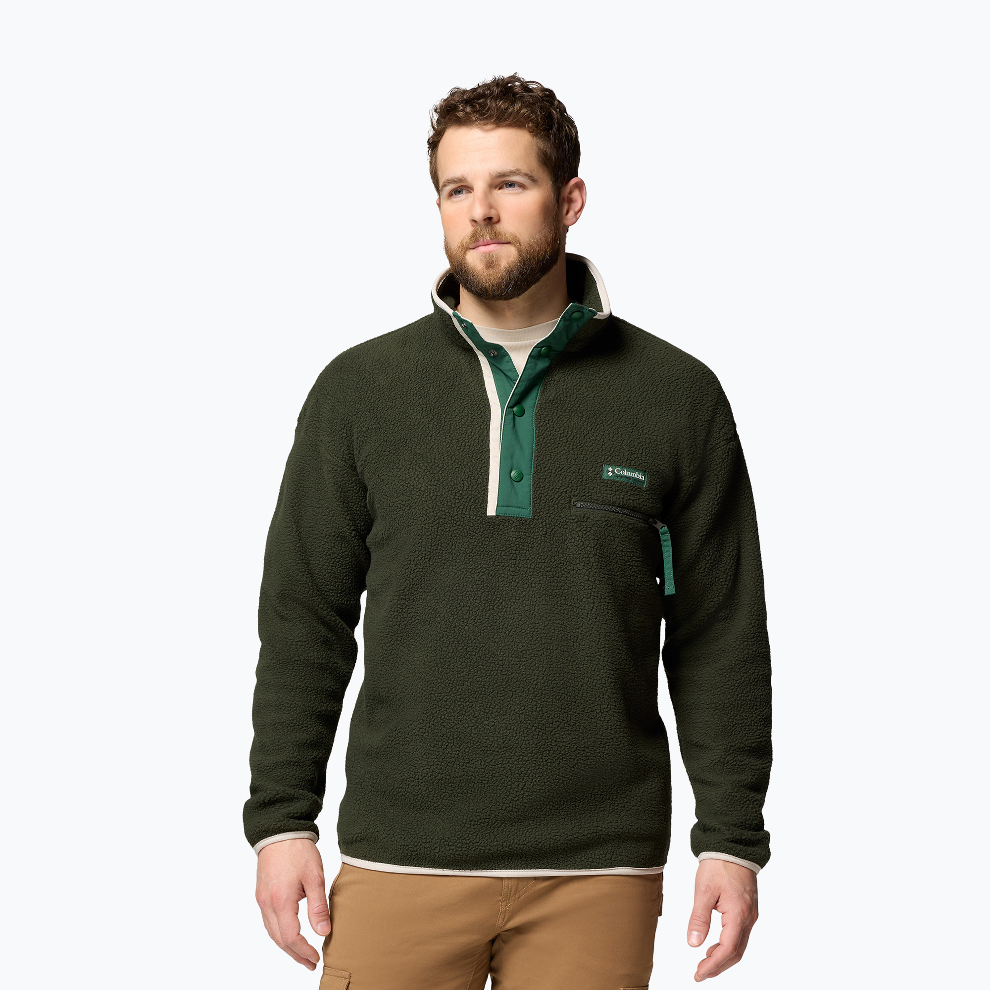 Bluza polarowa męska Columbia Helvetia II Half Snap Fleece greenspace 