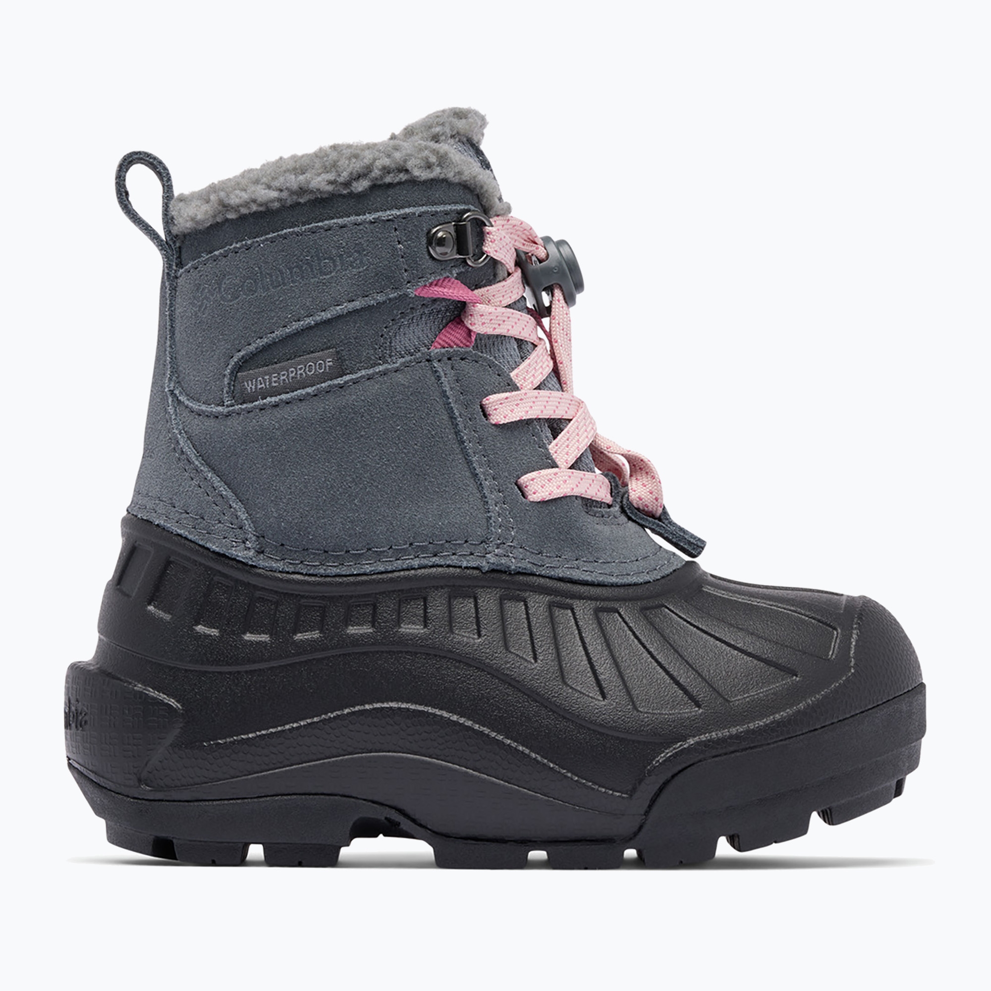 Śniegowce dziecięce Columbia Youth Powderbug Alpine graphite/pink haze 