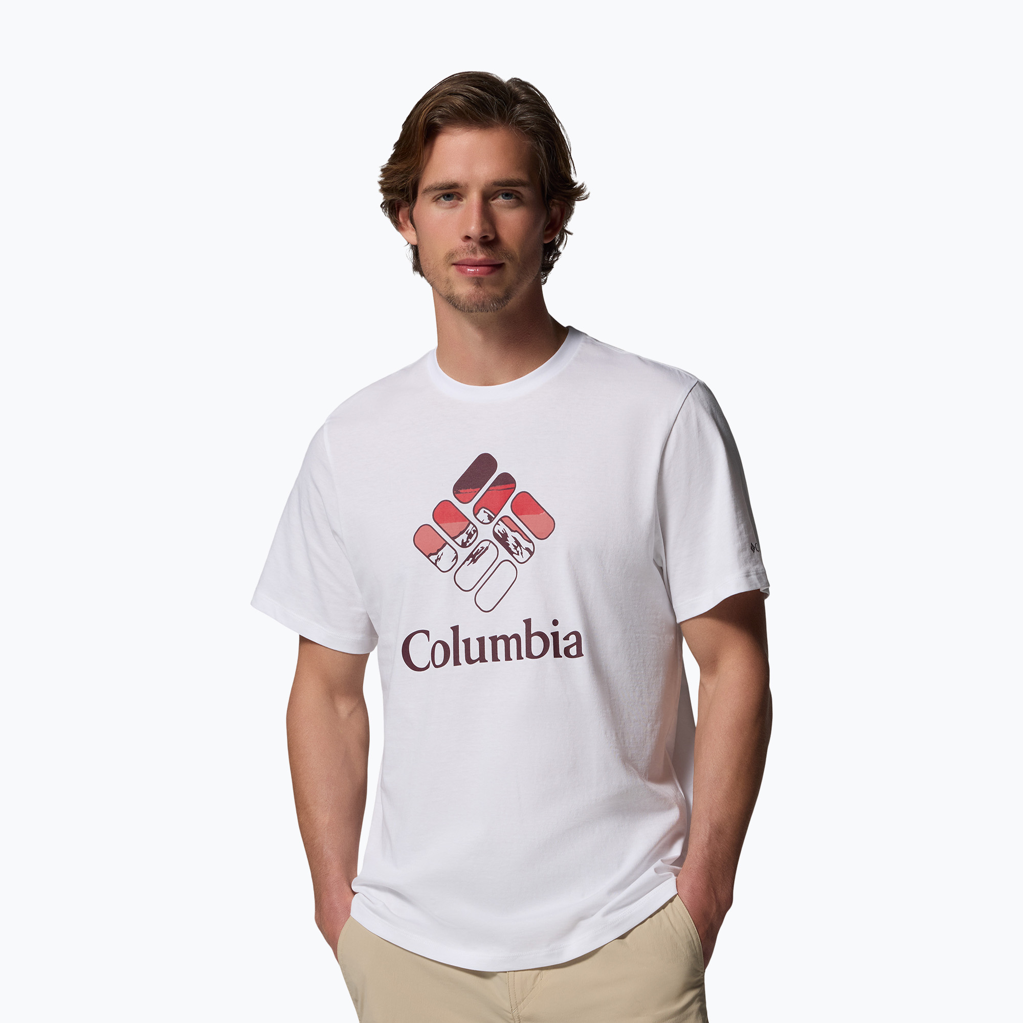 Koszulka męska Columbia CSC Seasonal Graphic white/heavenly stacked gem 