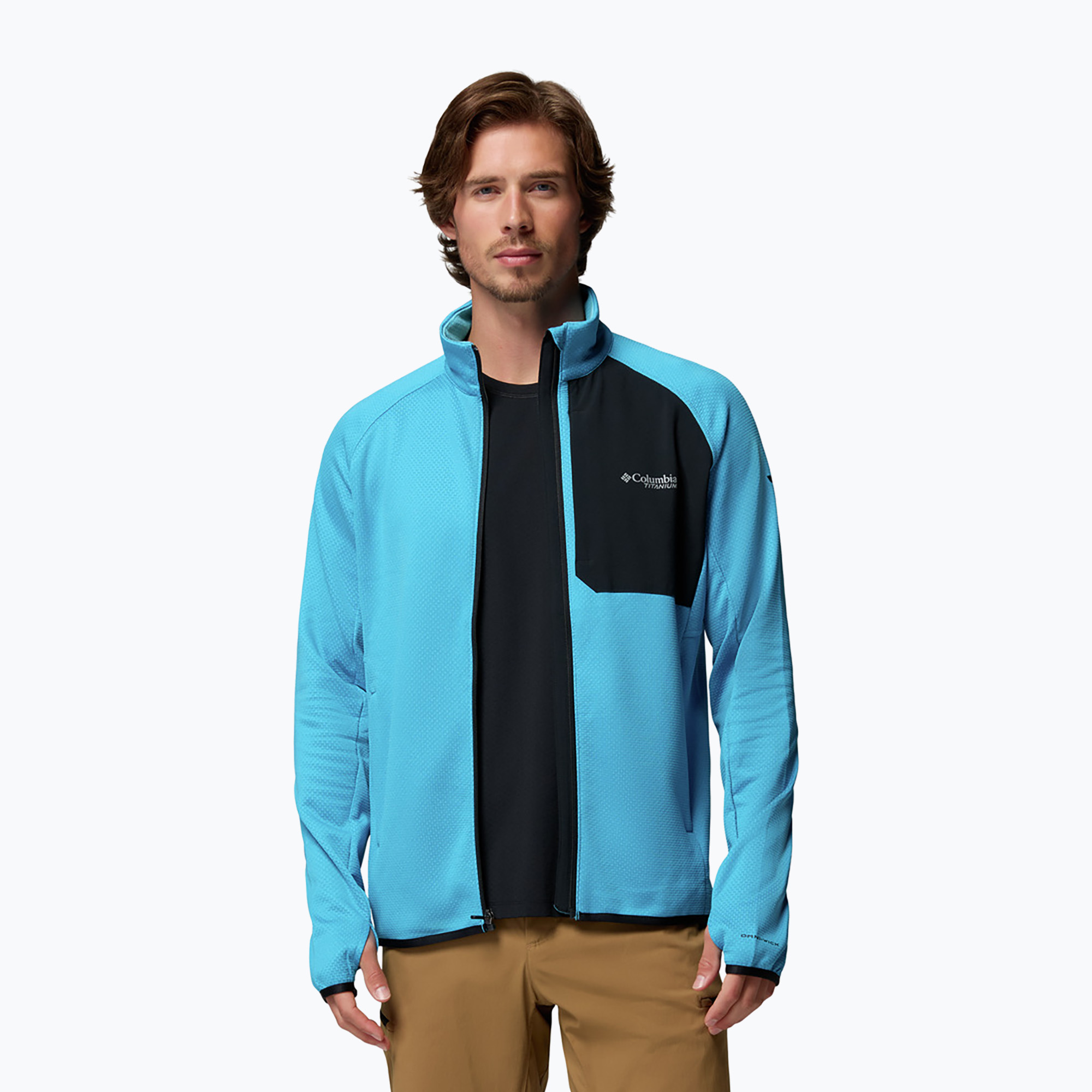 Bluza trekkingowa męska Columbia Triple Canyon Grid Fleece Full Zip II compass blue heather/black 