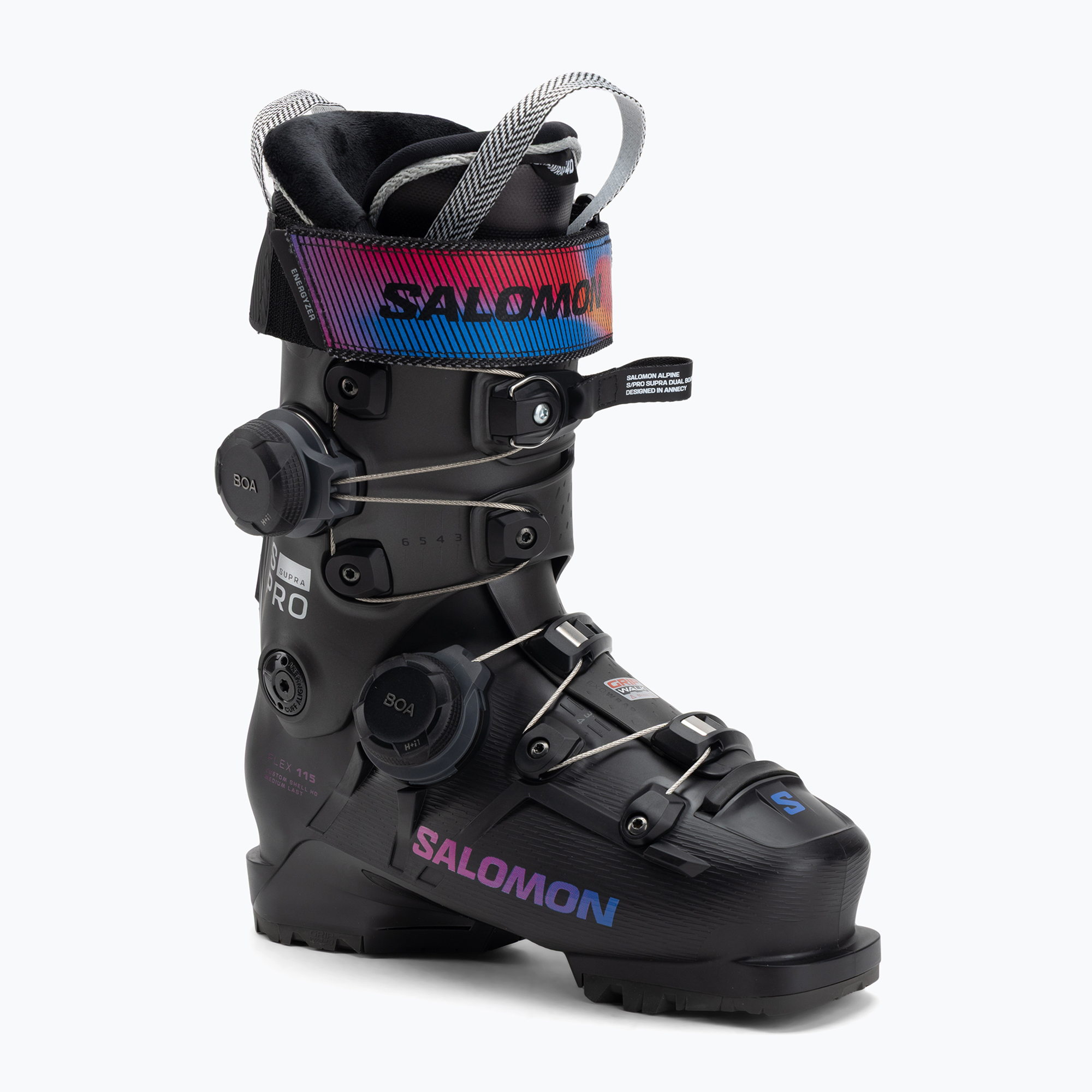 Női sícipők Salomon S/Pro Supra Dual Boa 115 W black/beluga metallic/beetroot purple (S/Pro Supra Dual Boa 115 W L47927400)