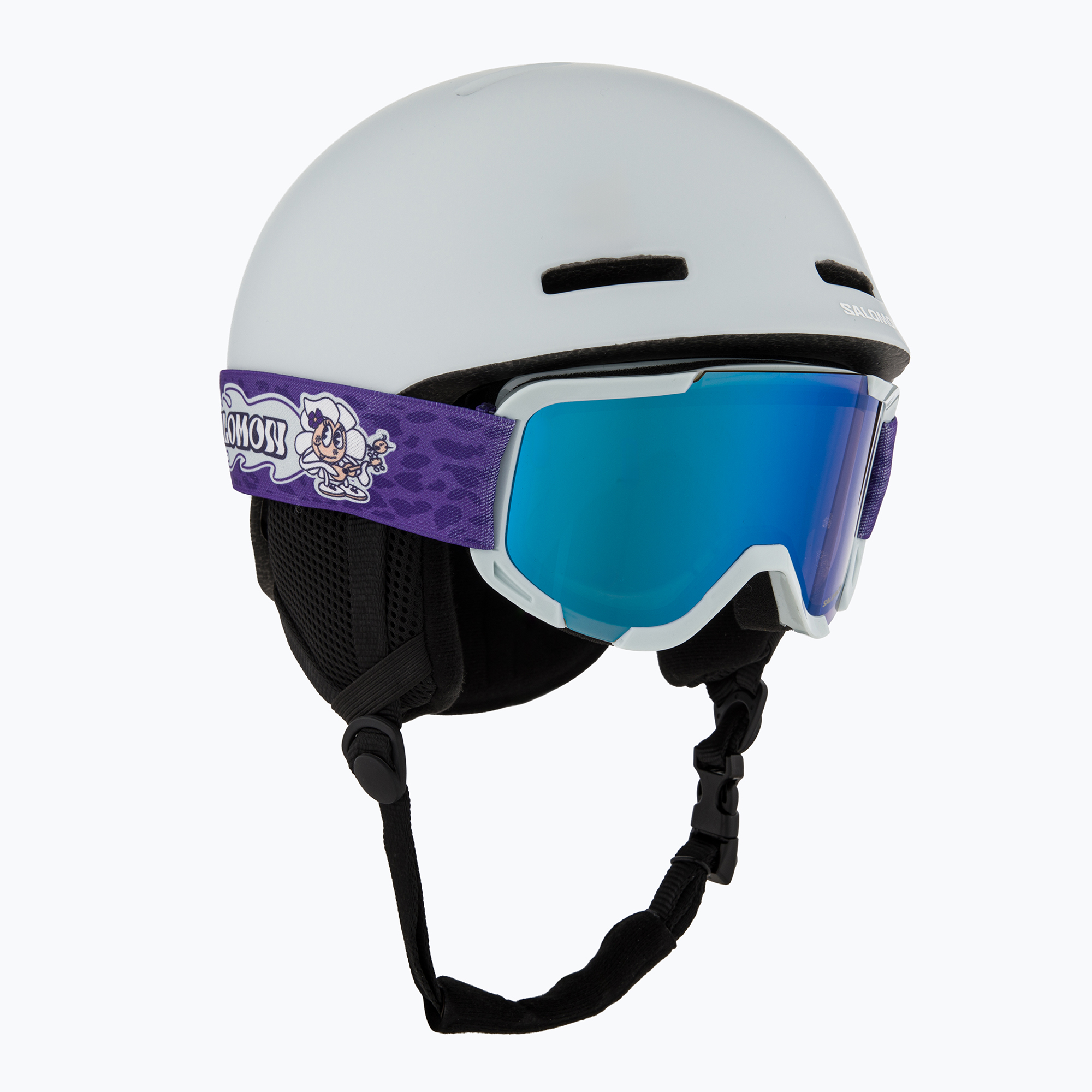 Детска скиорска каска Salomon Player Combo   очила XV Jr ice flow/ice flow mid blue