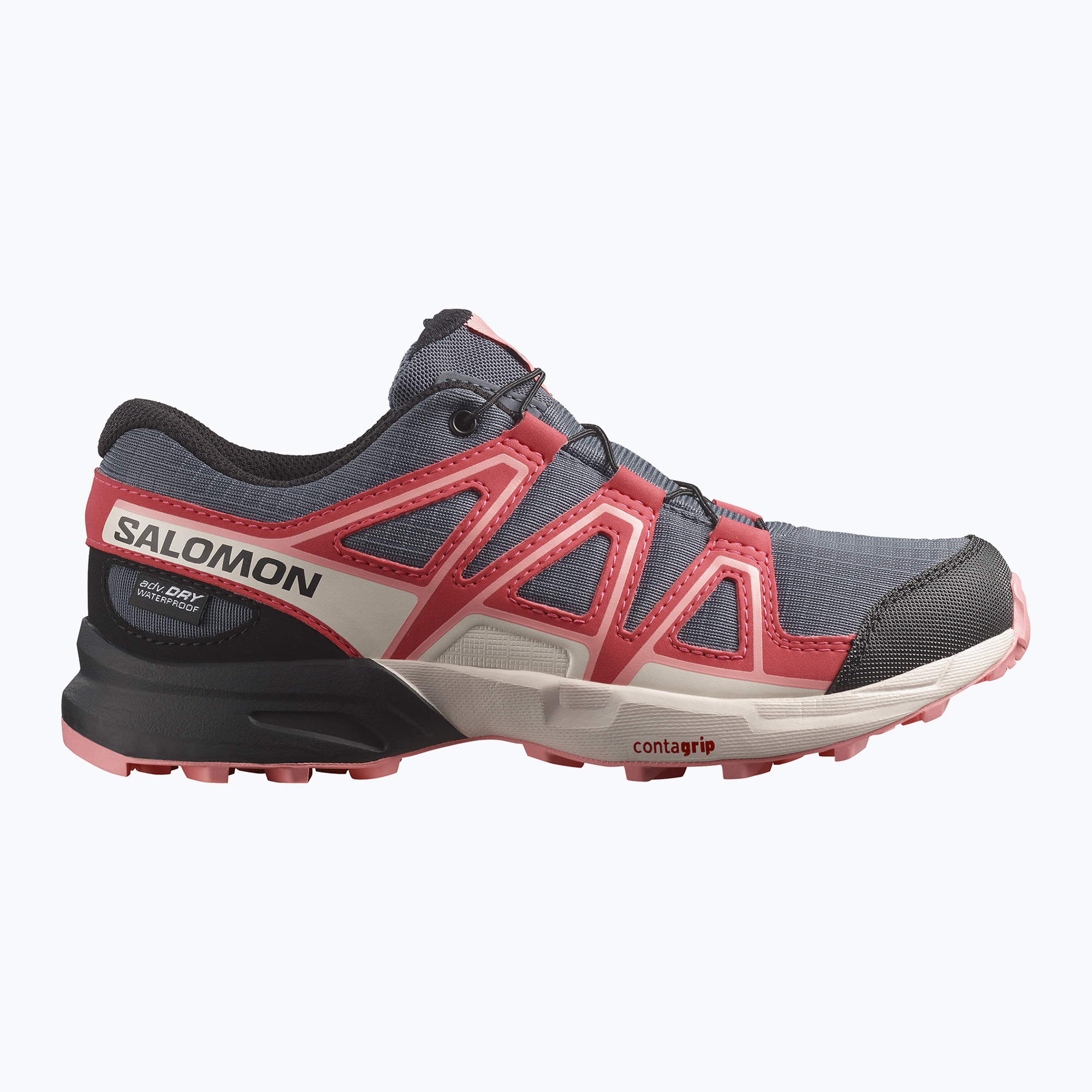 Buty do biegania dziecięce Salomon Speedcross Waterproof grisaille/hushed violet/rouge red 