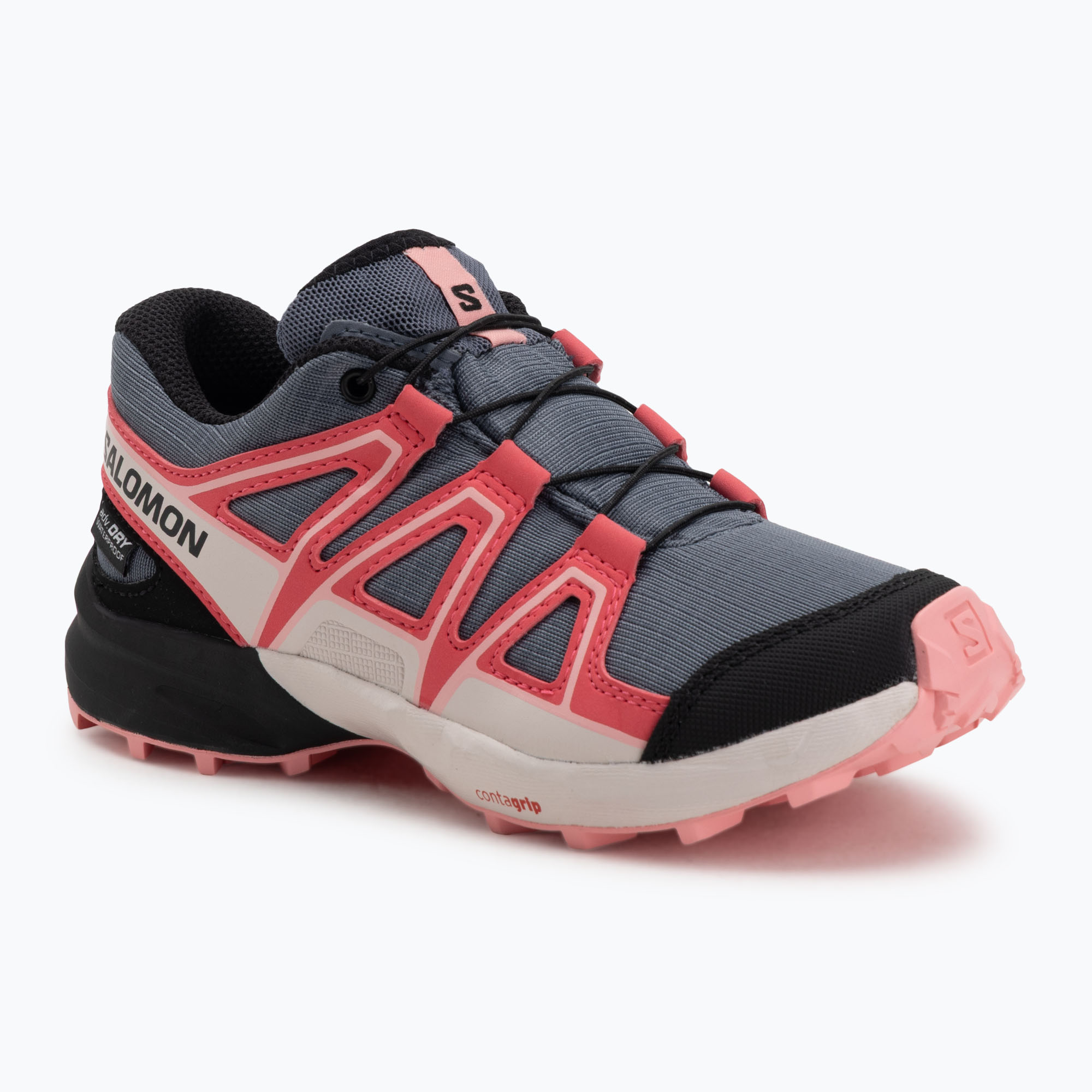 Buty do biegania dziecięce Salomon Speedcross Waterproof grisaille/hushed violet/rouge red 