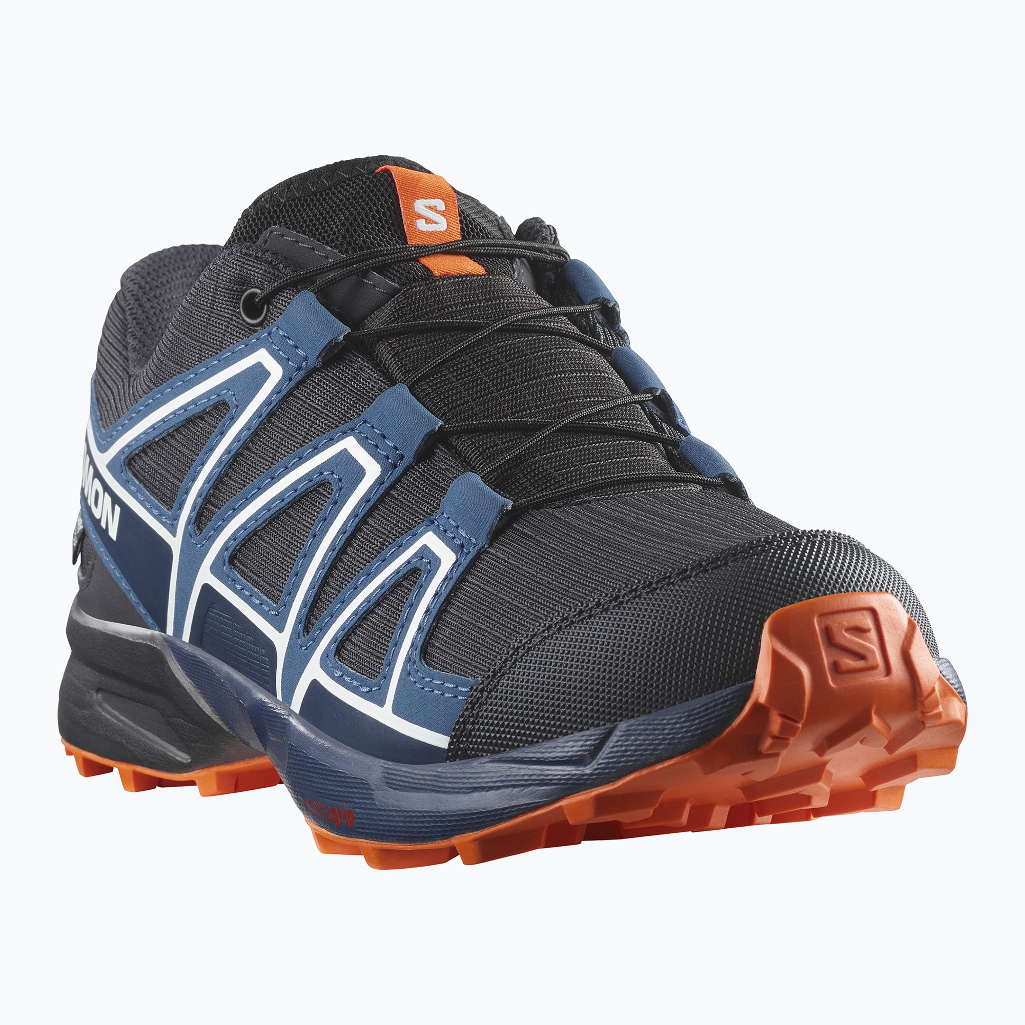 Buty do biegania dziecięce Salomon Speedcross Waterproof dark navy/dark blue/red orange 