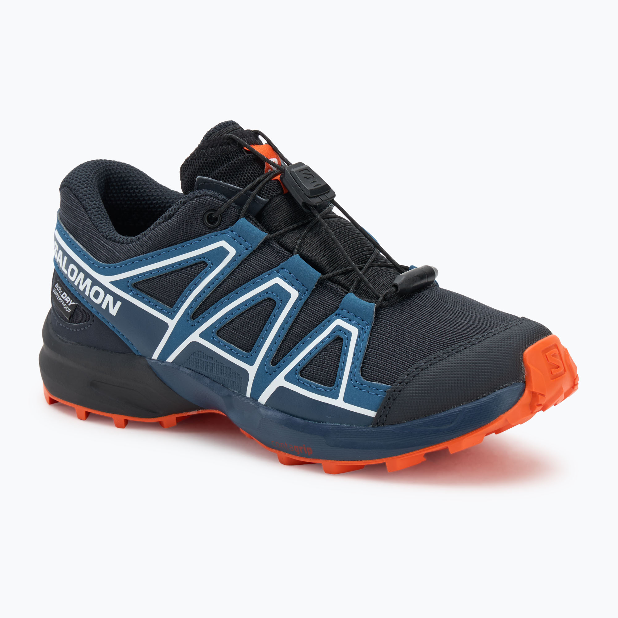Buty do biegania dziecięce Salomon Speedcross Waterproof dark navy/dark blue/red orange 